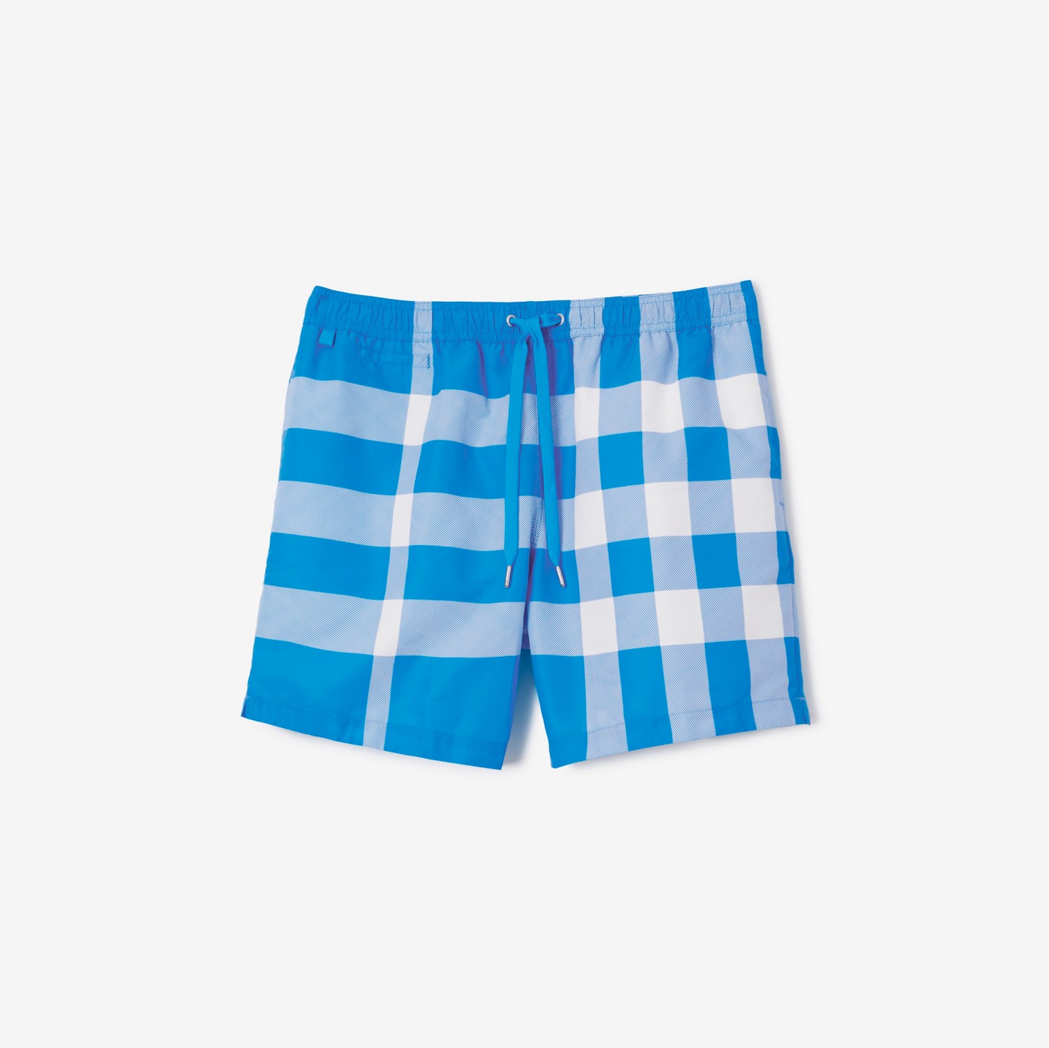Exaggerated Check Drawcord Swim Shorts in Vivid Blue - Men | Burberry® Official
