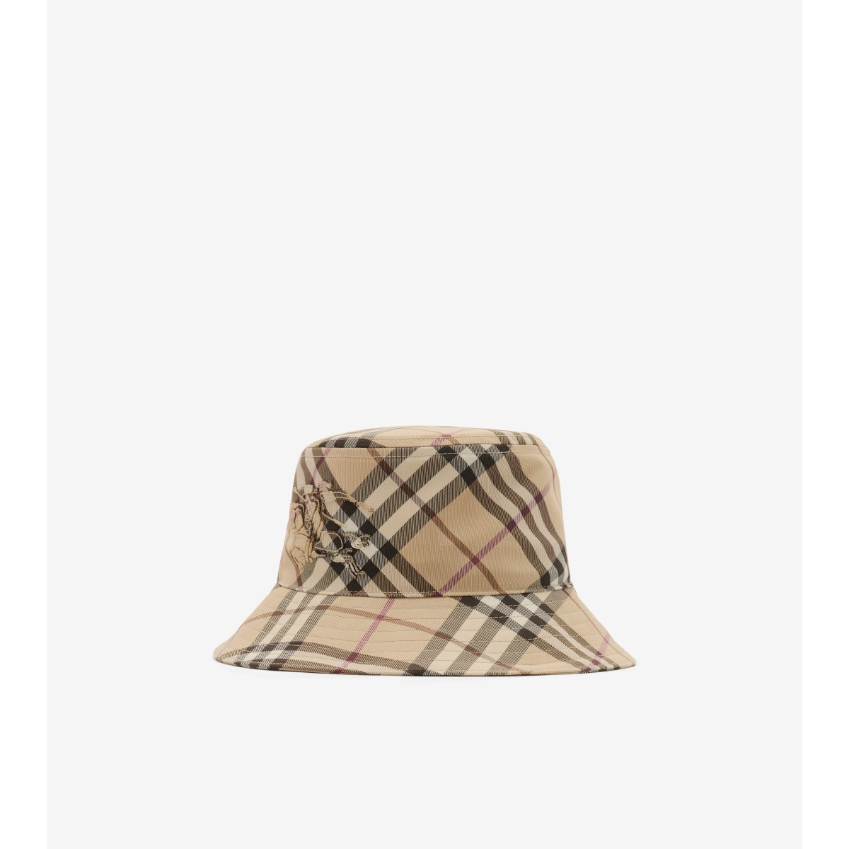 Shop Burberry Check Ekd Bucket Hat In Alabaster