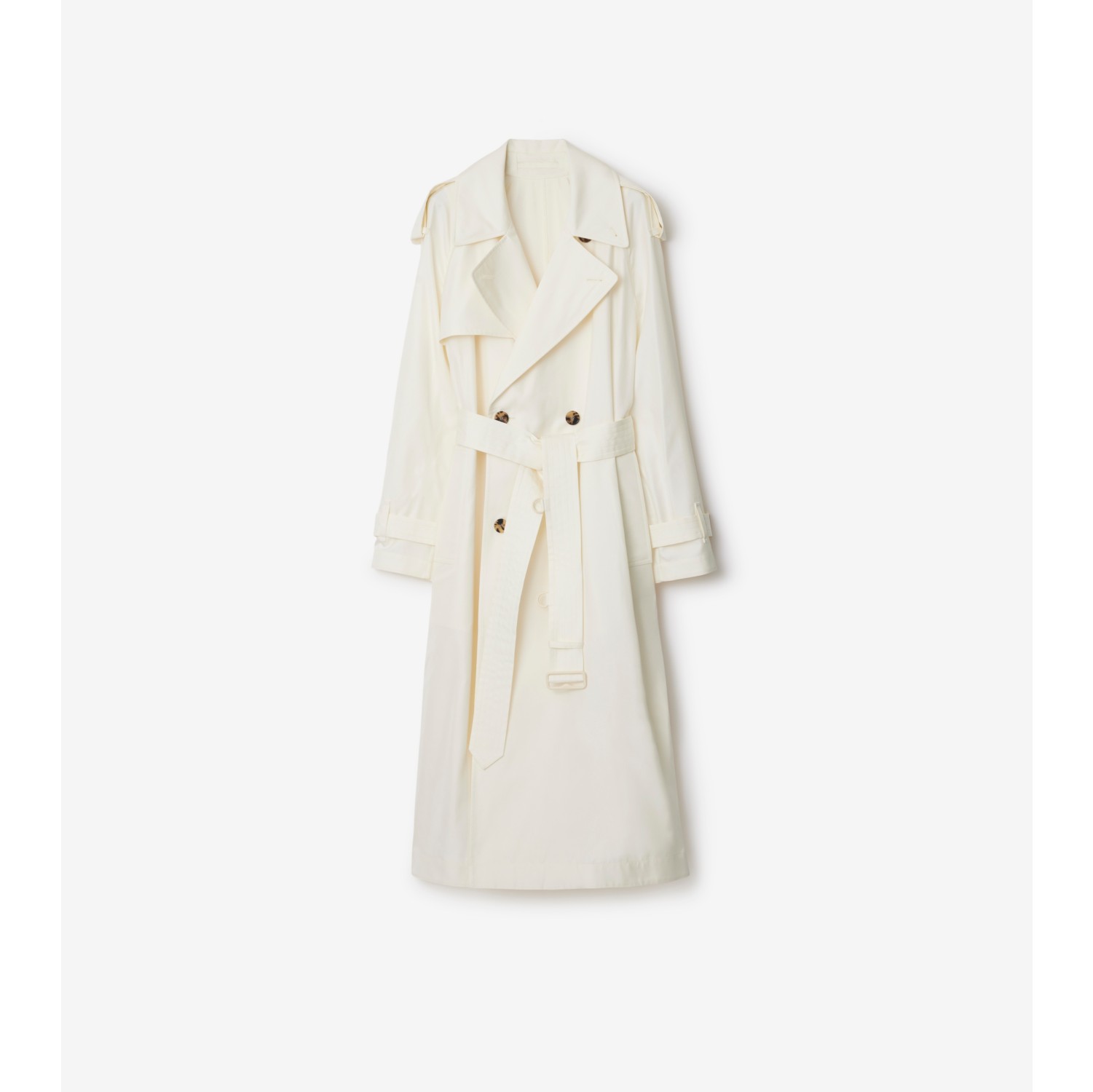 Long Silk Trench Coat in Grain Women Burberry Official