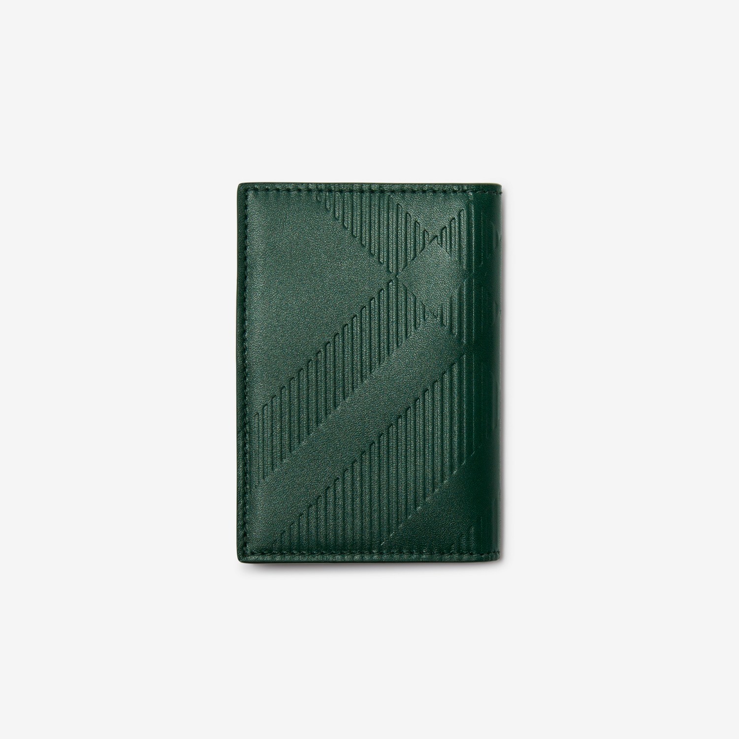 Check Leather Folding Card Case in Vine - Men | Burberry® Official