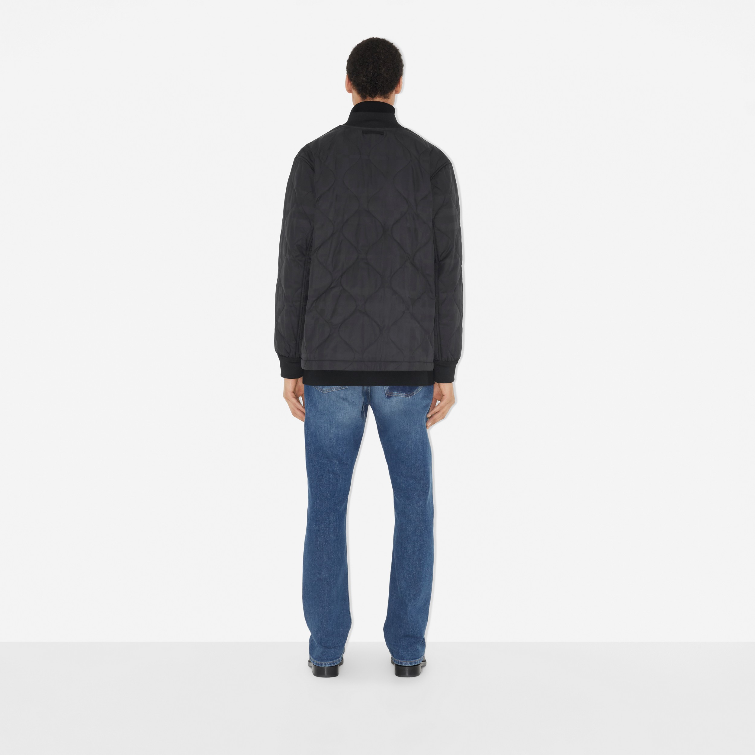 Quilted Check Nylon Bomber Jacket in Black - Men | Burberry® Official - 4