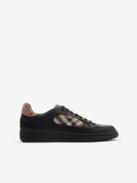 Sneakers Burberry noires à carreaux Check pour homme