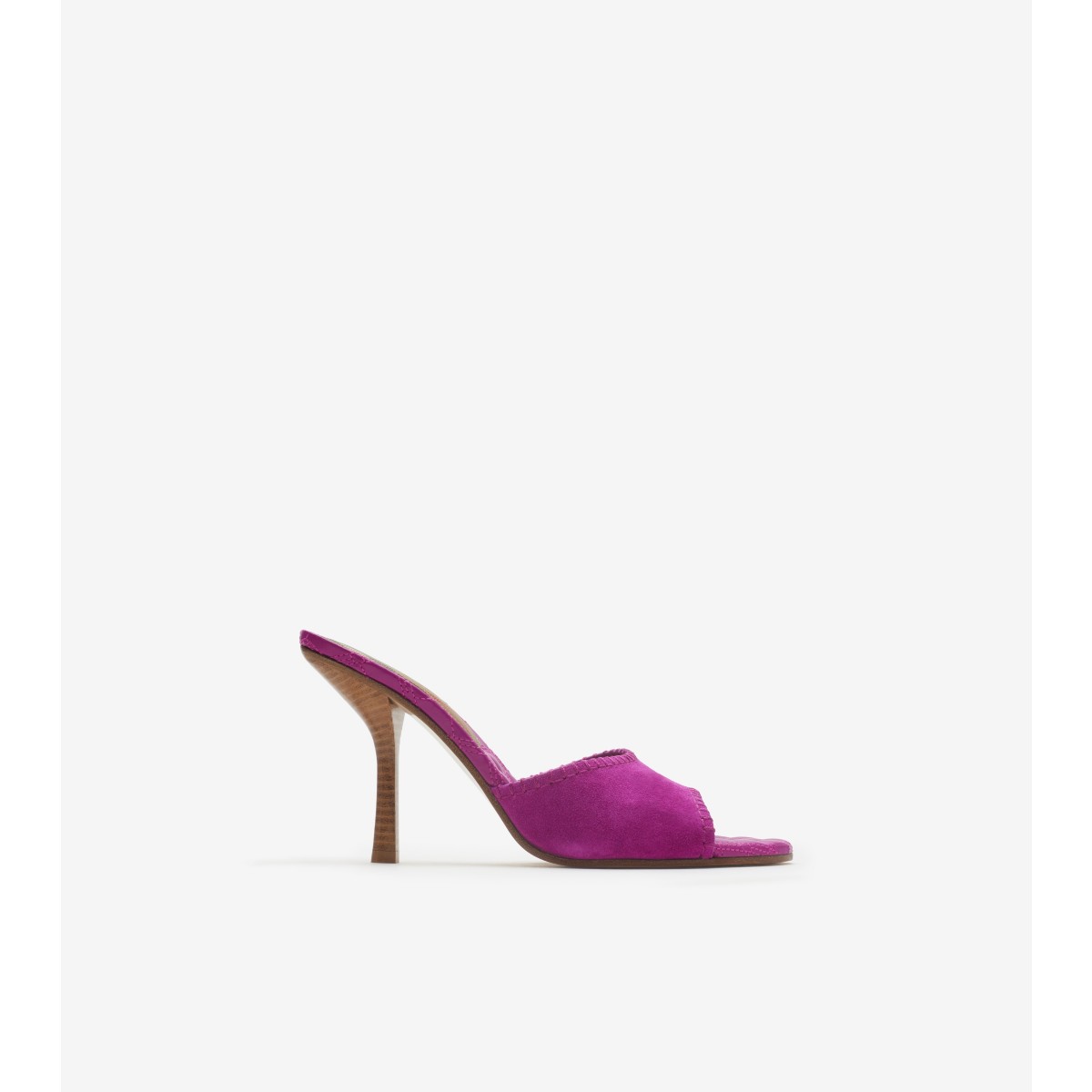 Burberry Suede Cabana Mules In Purple