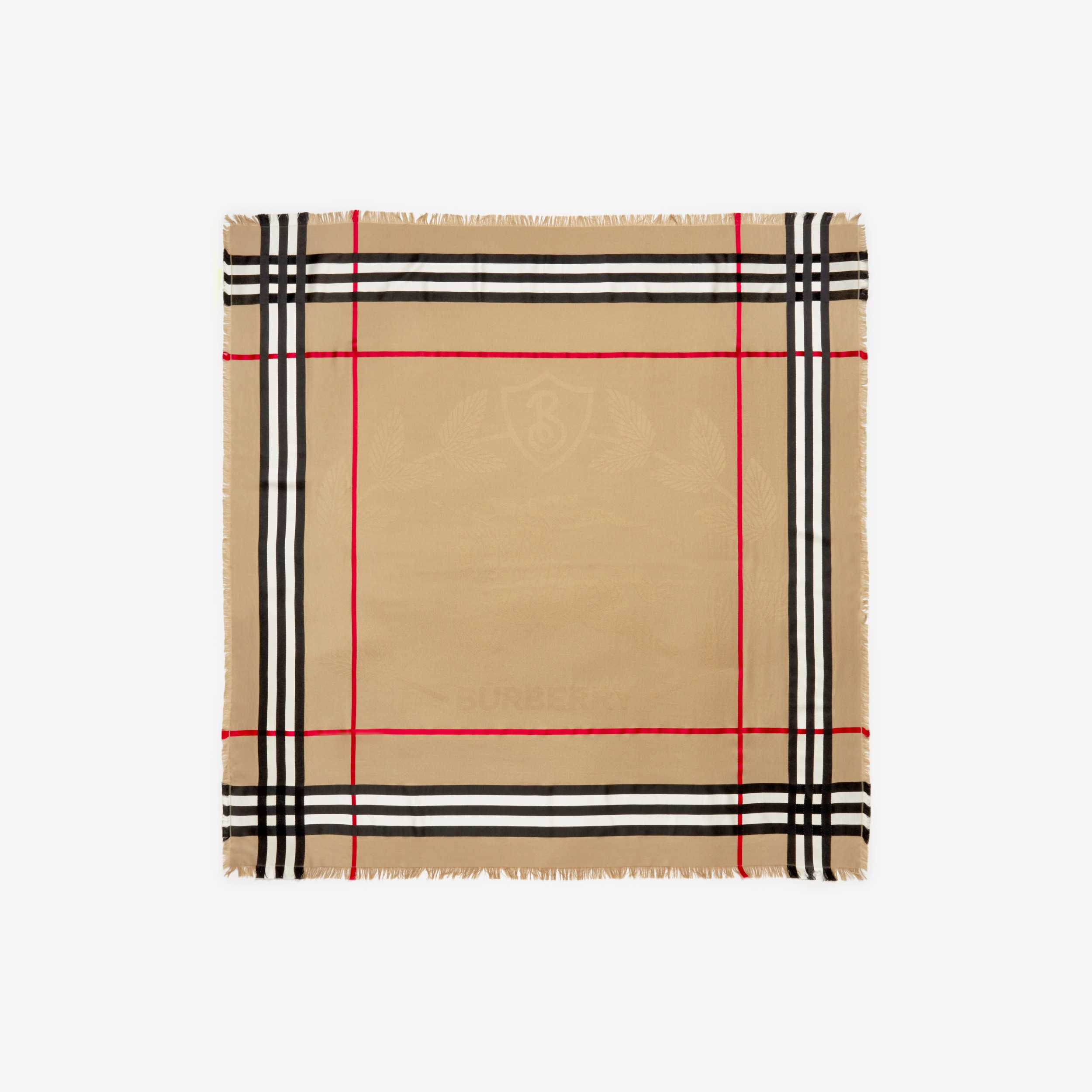 Montage Print Silk Wool Large Square Scarf in Archive Beige | Burberry®  Official