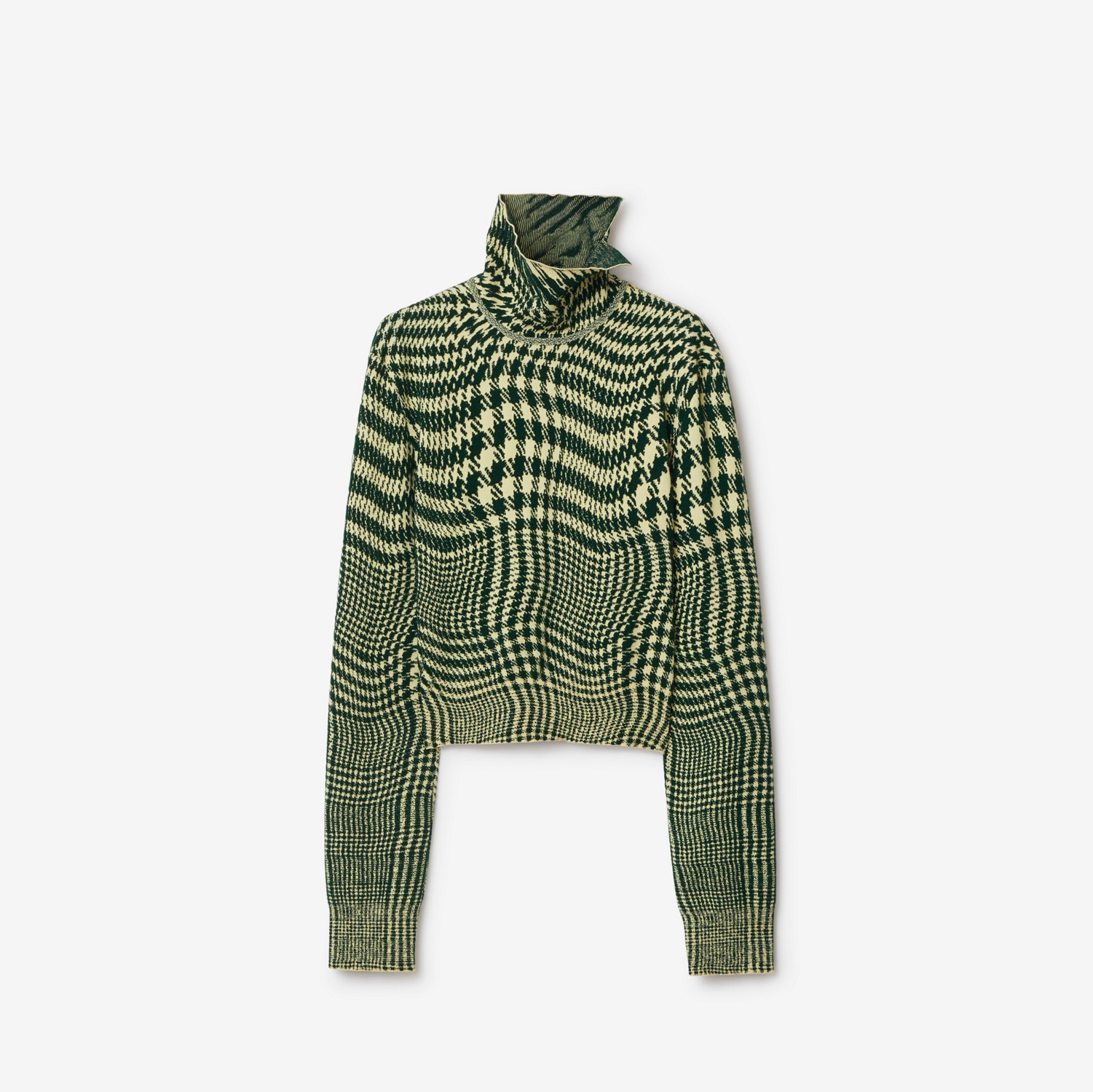 Warped Houndstooth Wool Blend Sweater in Sherbet - Women | Burberry® Official