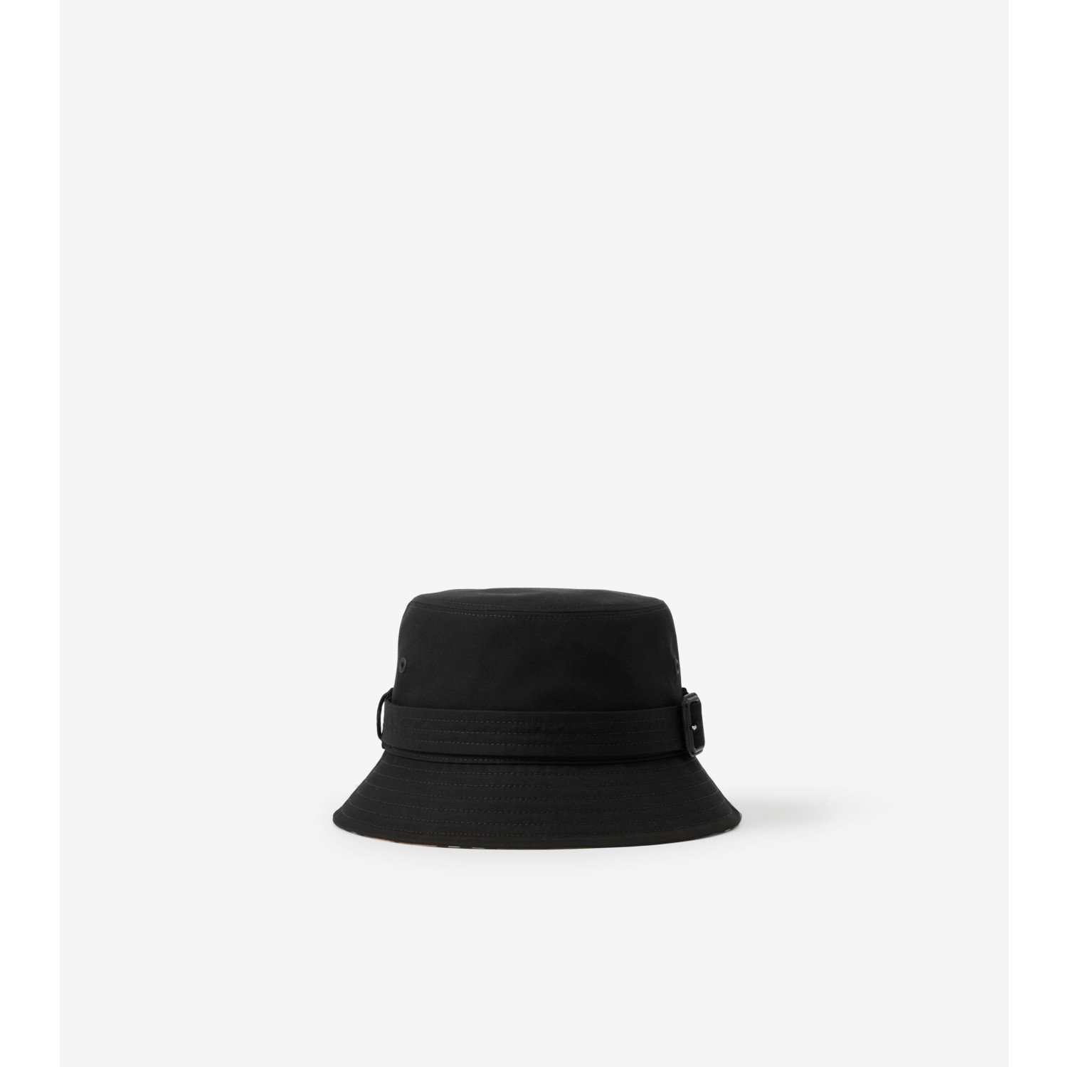 Sombrero de pesca en algodón de gabardina con correa (Negro