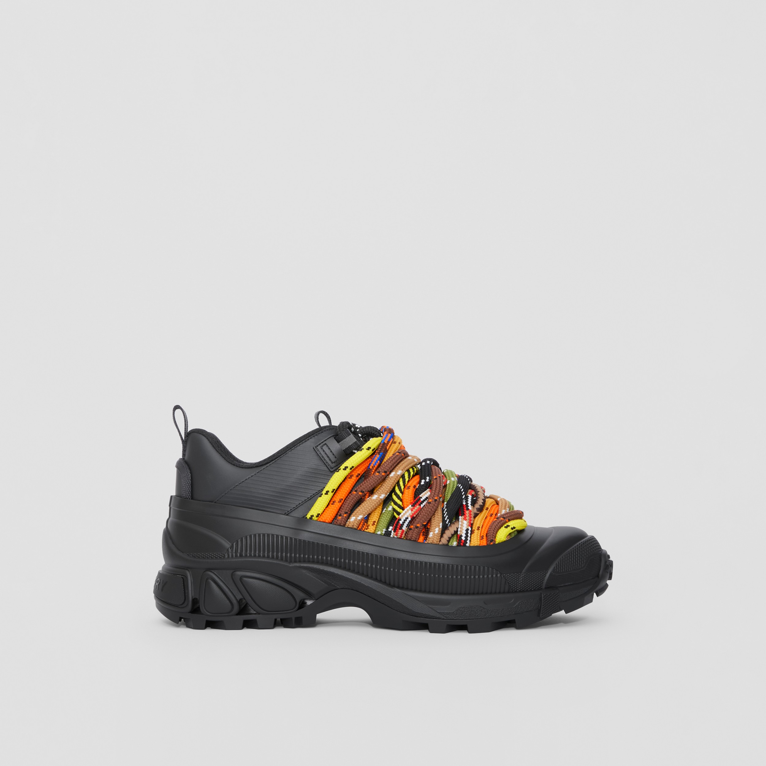Leather and Nylon Arthur Sneakers in Black/multicolour - Men | Burberry® Official - 1