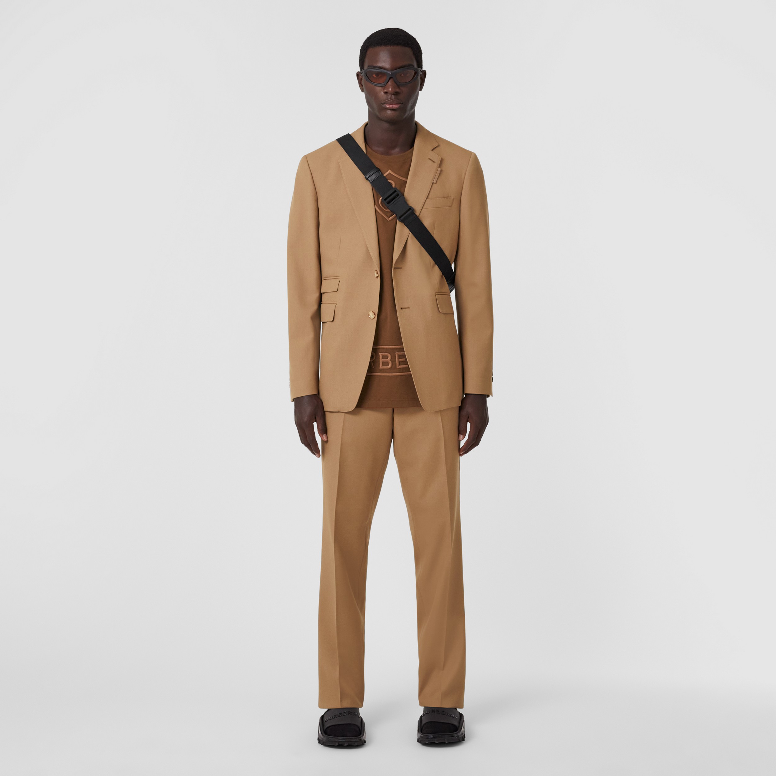 Classic Fit Wool Silk Tailored Trousers in Camel - Men | Burberry® Official - 4
