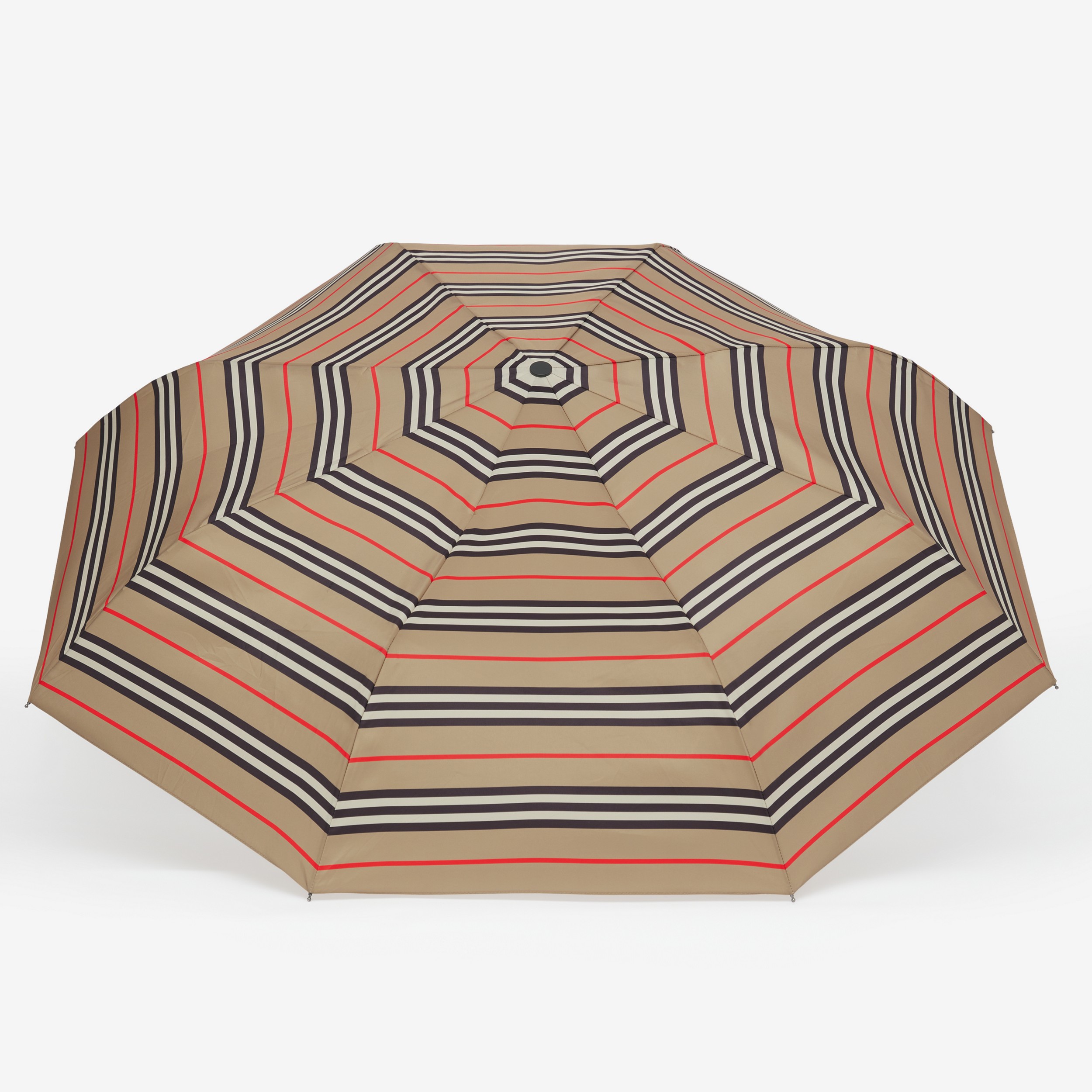 Logo Print Folding Umbrella in Archive Beige | Burberry® Official - 4