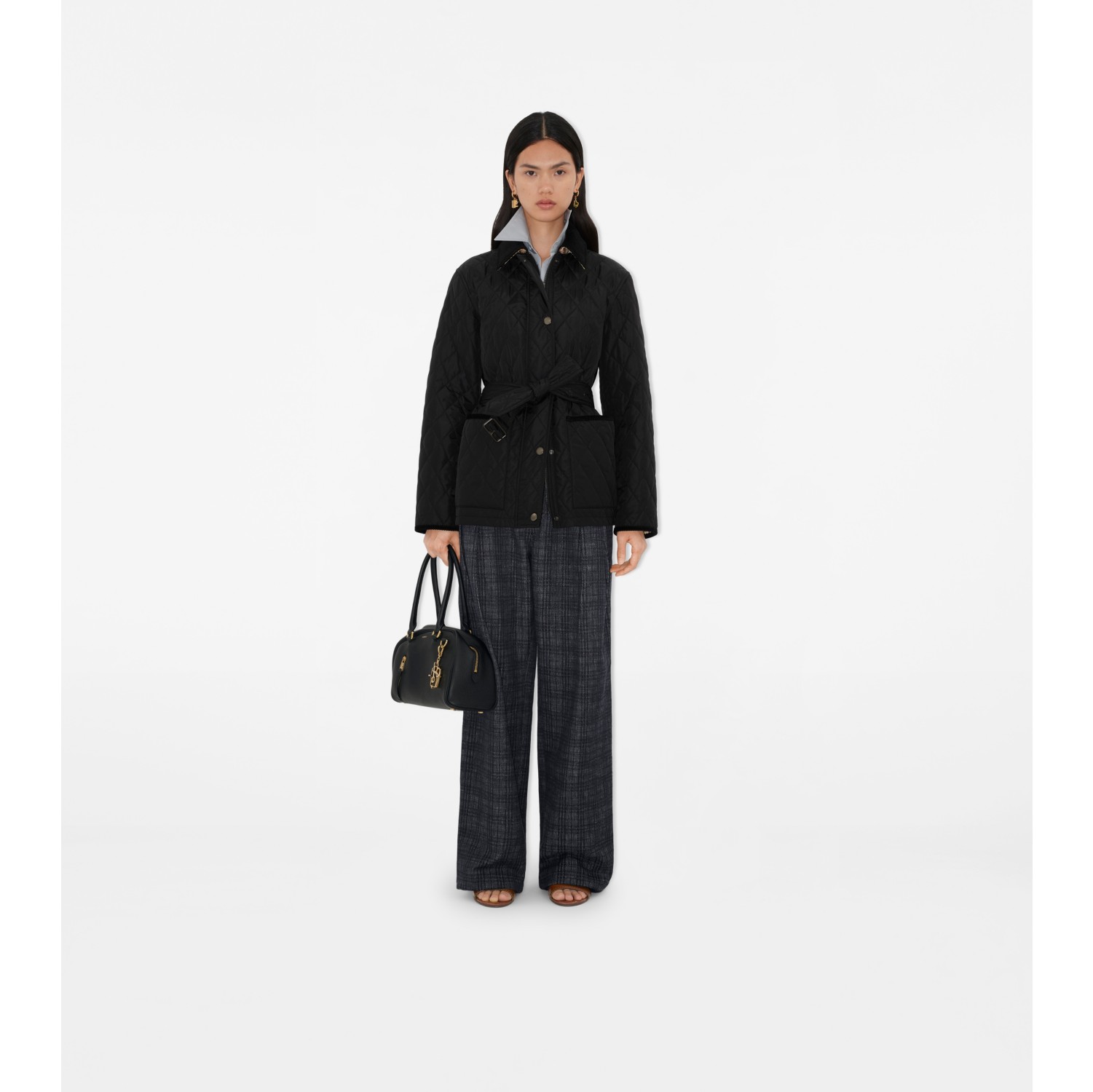 ジャケット Burberry Black quilted nylon jacket 3675BB5A-D7E7-4873-A2A0-