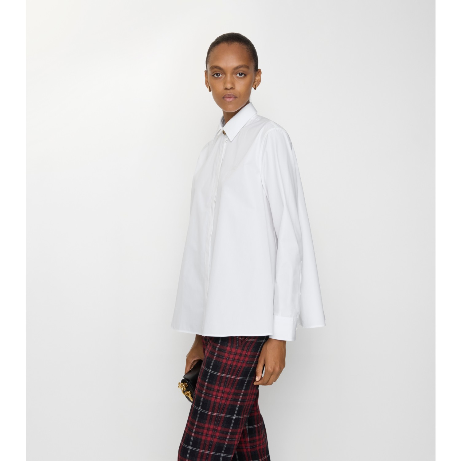 Blusa de popeline de algodão em corte oversize