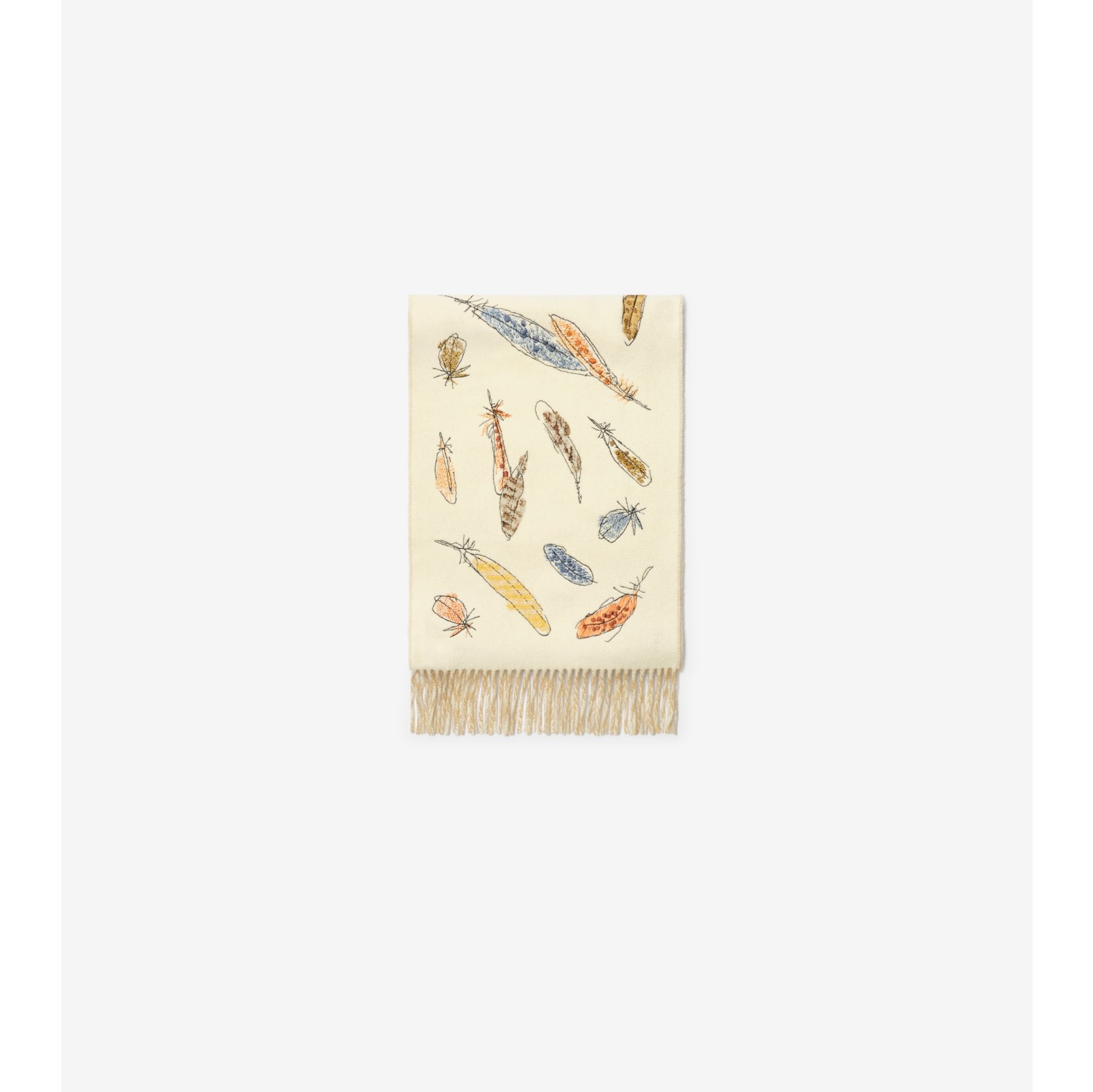Feather Print Cashmere Scarf