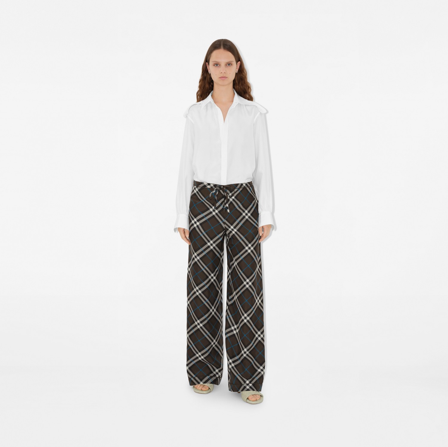 Check Silk Pyjama Trousers in Snug - Women | Burberry® Official Check Silk Pyjama Trousers in Snug - Women | Burberry® Official