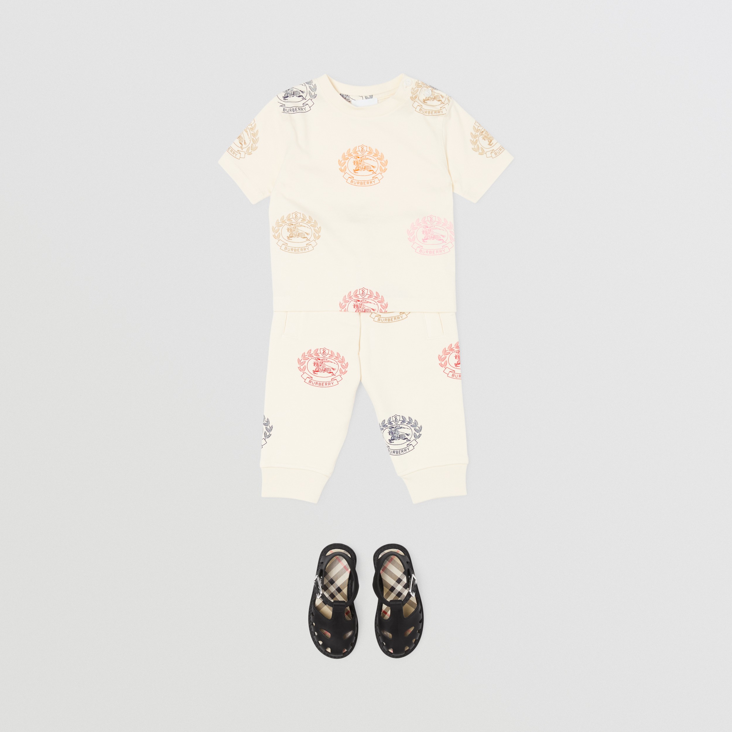 EKD Print Cotton Jogging Pants in Pale Cream - Children | Burberry® Official - 4