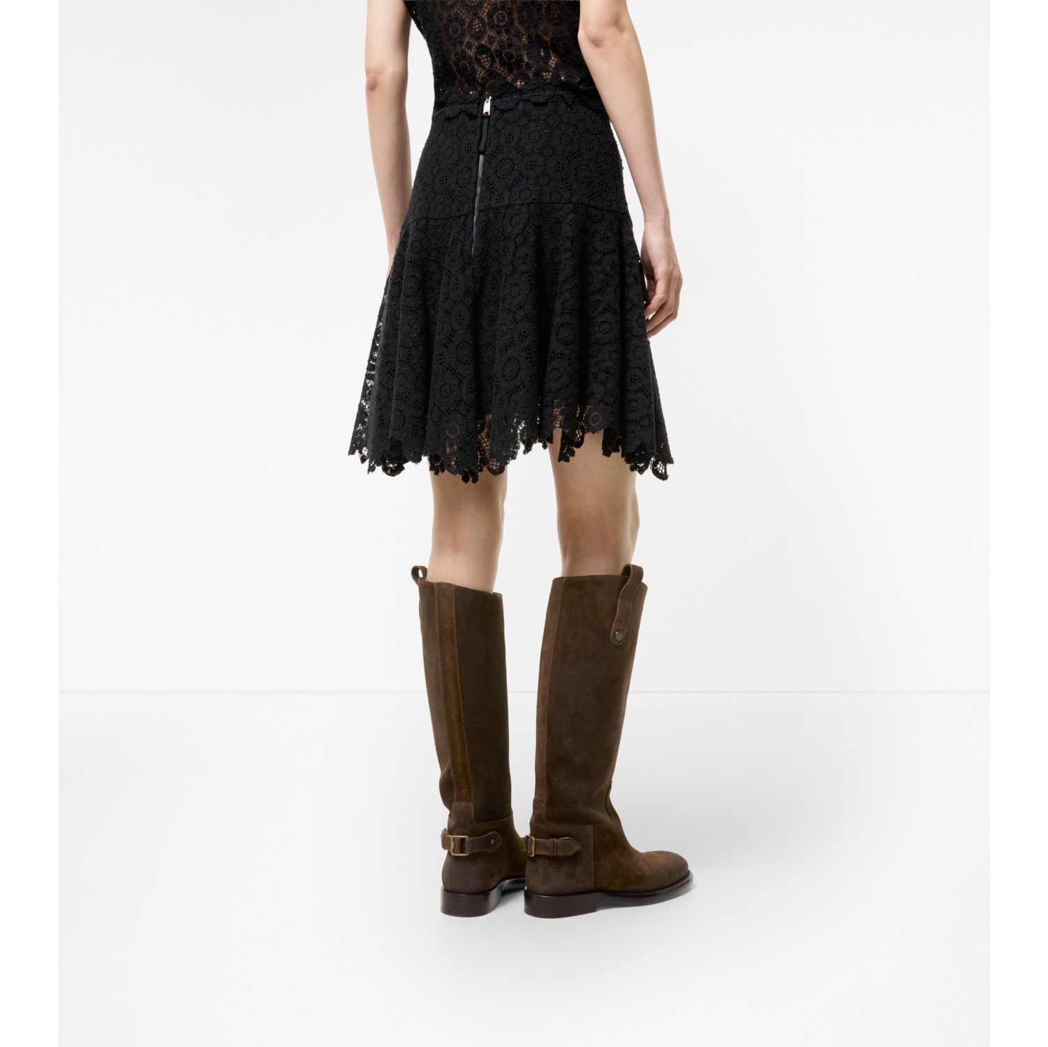 Floral Lace Skirt in Black - Women | Burberry® Official