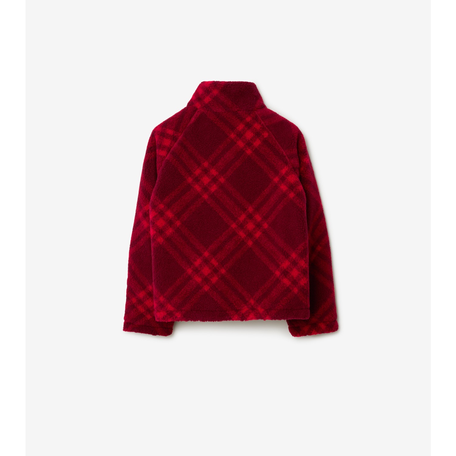 Reversible Check Fleece Jacket in Knight - Women, Wool | Burberry® Official