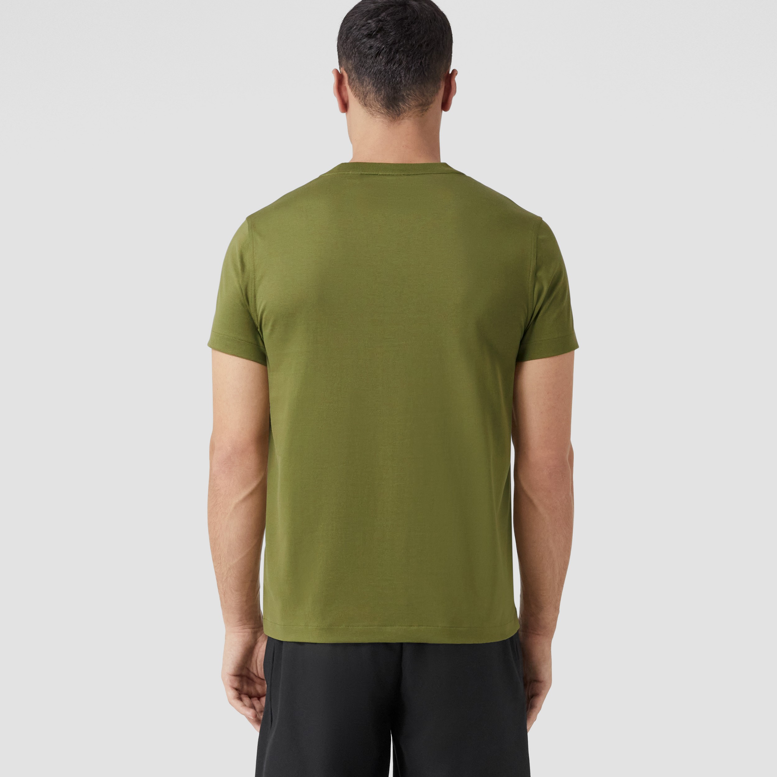 Monogram Motif Cotton T-shirt in Spruce Green - Men | Burberry® Official - 3