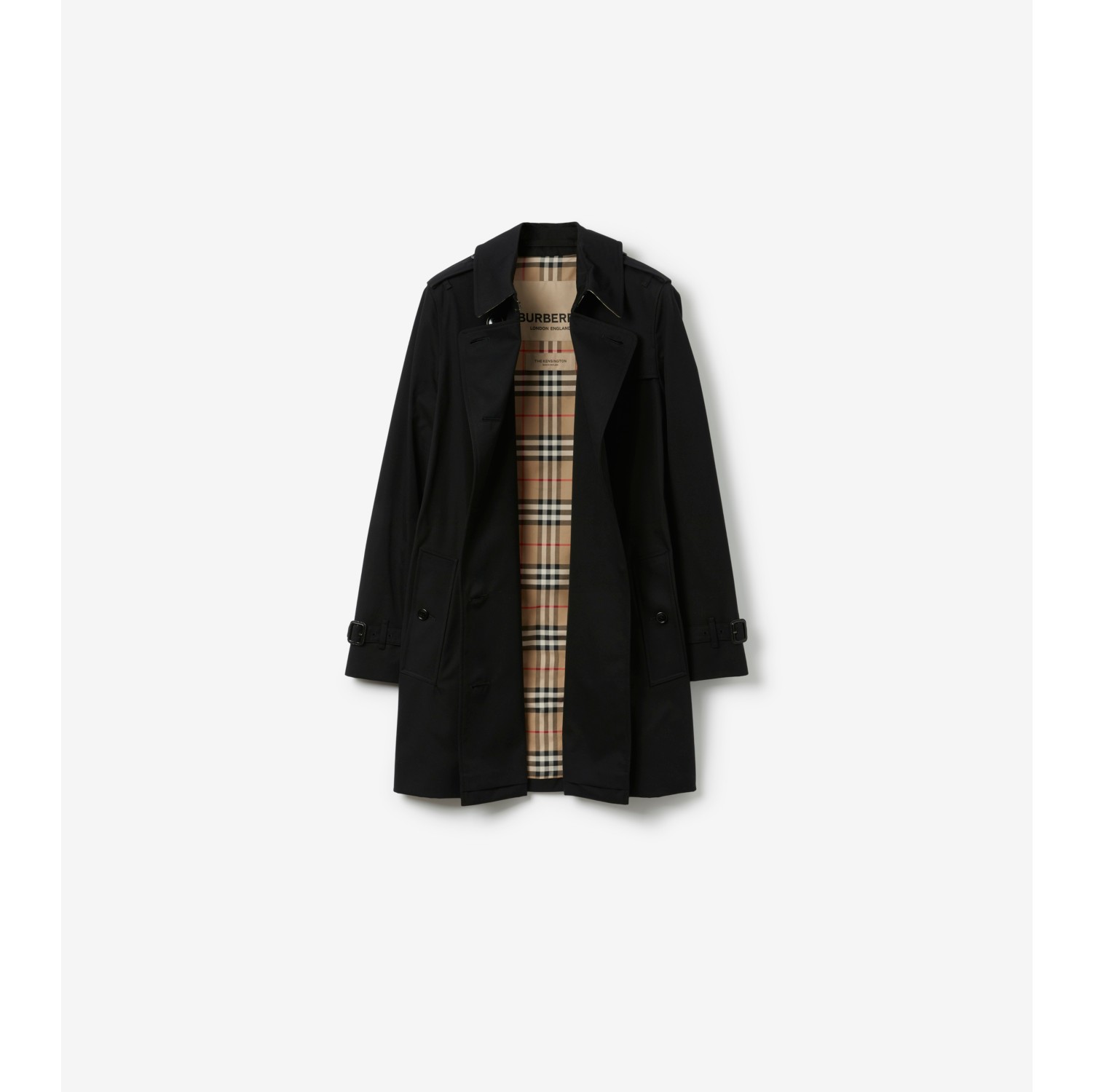 Short Kensington Heritage Trench Coat in Black Women Burberry Official