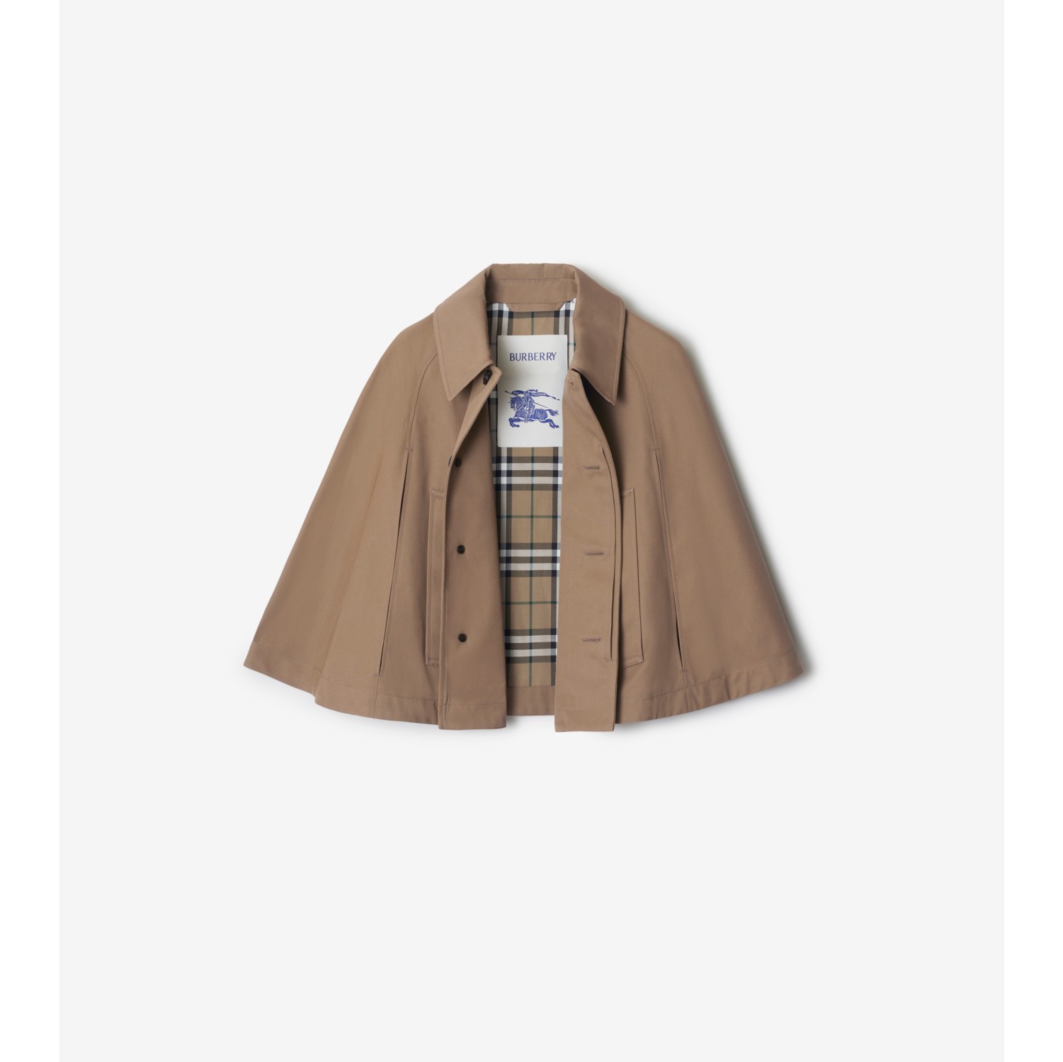 Cotton Blend Cape in Trail - Women | Burberry® Official
