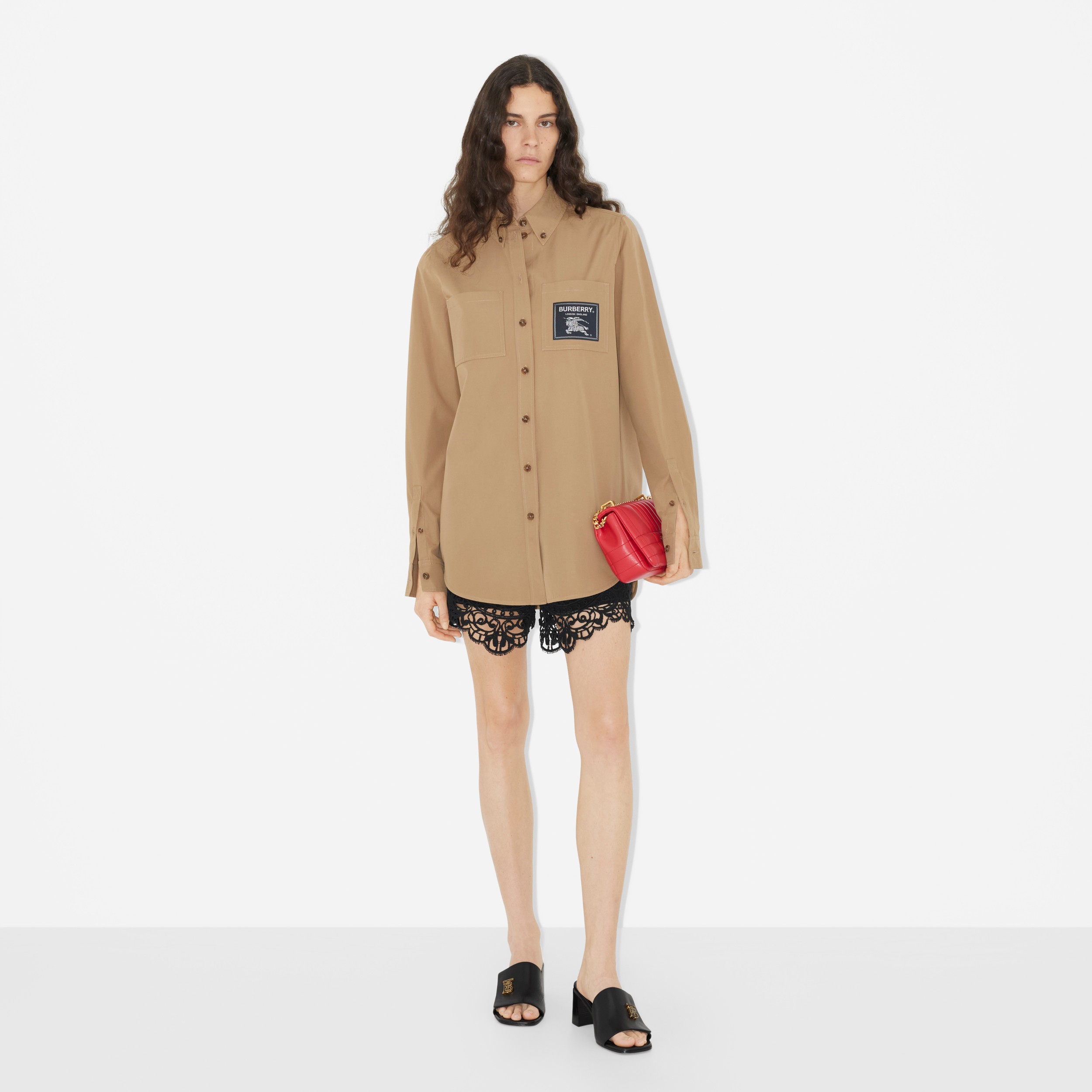 Baumwollbluse mit Prorsum-Label (Camelfarben) - Damen | Burberry® - 2