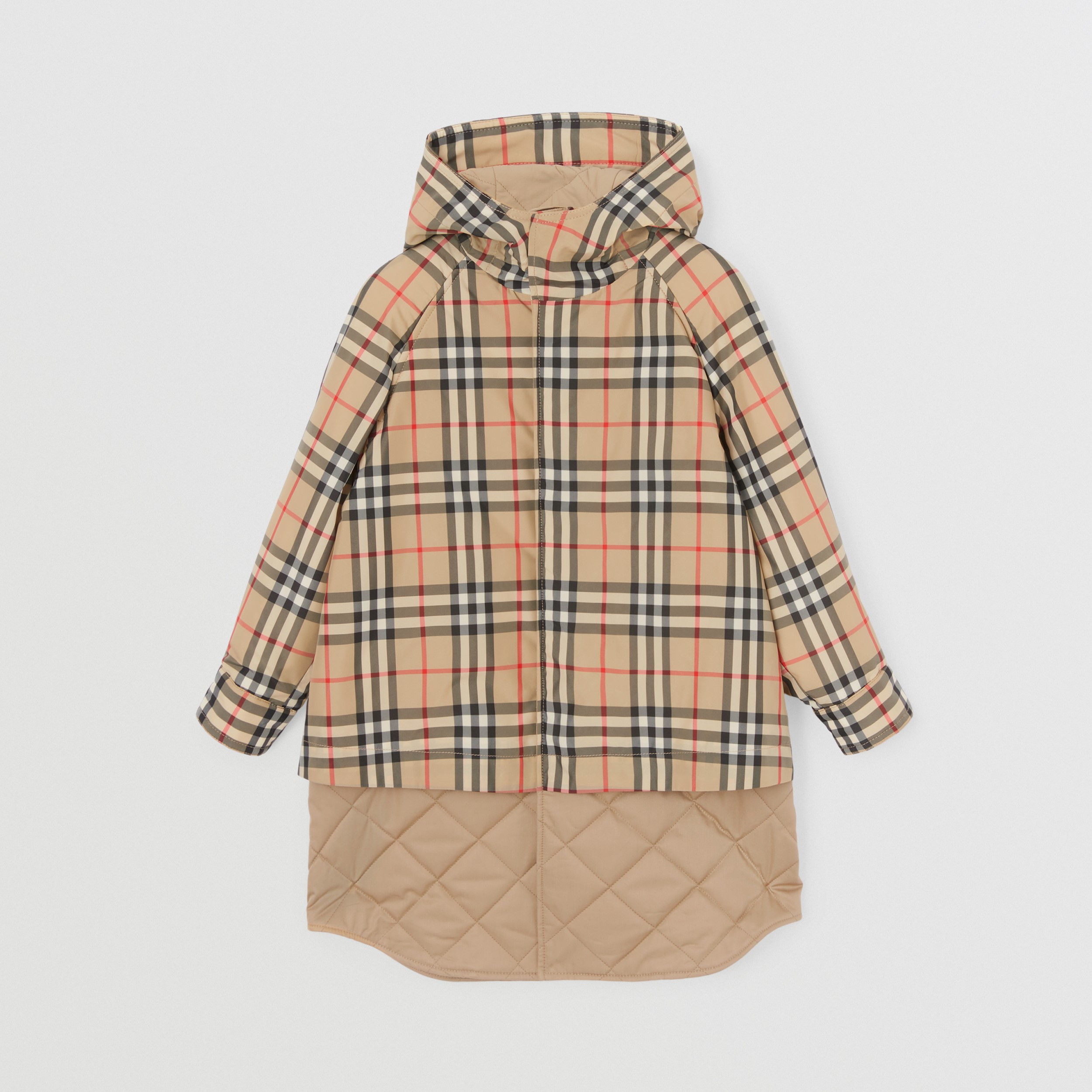 en sarga de algodón con y capa superpuesta cuadros Vintage Checks (Beige) | oficial