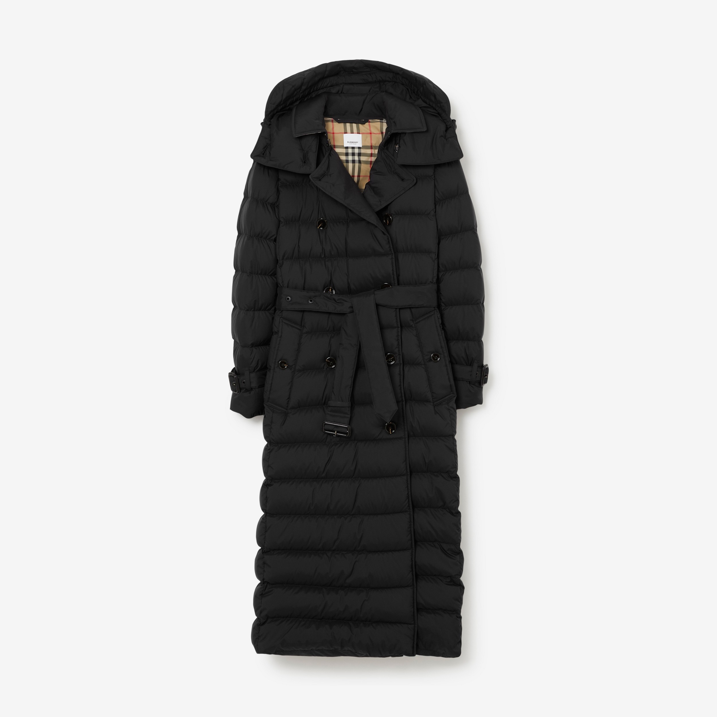 Abrigo de plumas con capucha de quita y pon (Negro) - Mujer | Burberry® oficial - 1
