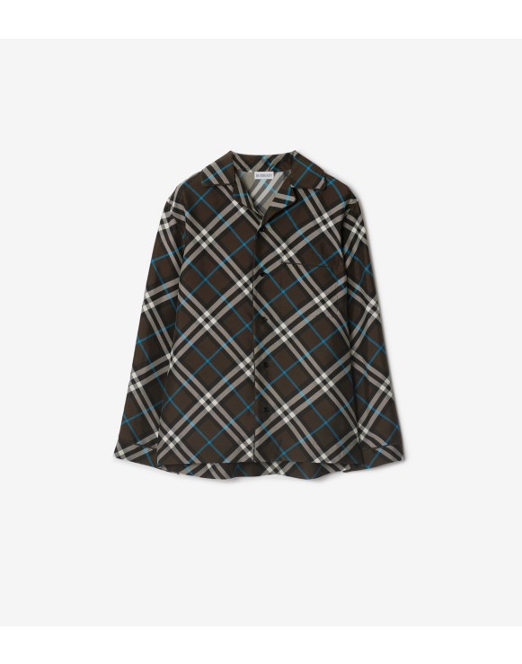 Check Silk Pyjama Shirt