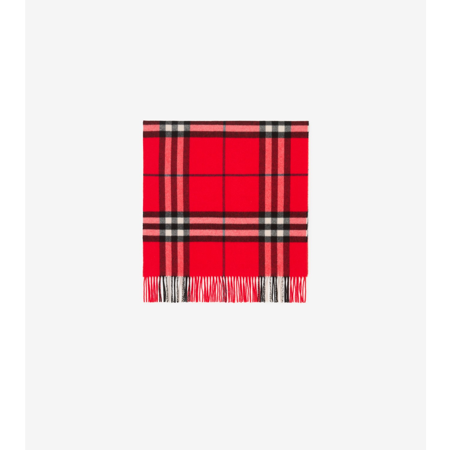 Wide Check Cashmere Scarf in Scarlet | Burberry® Official