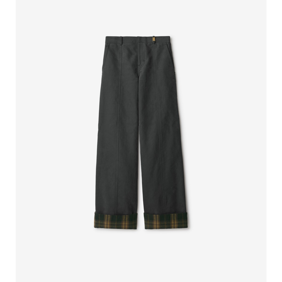 Shop Burberry Cotton Nylon Trousers In Cinder