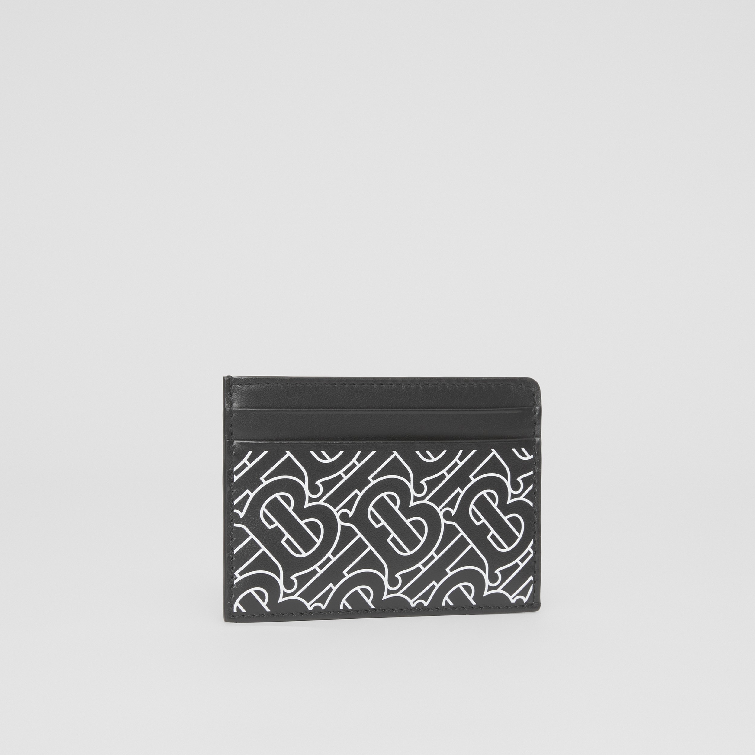Monogram Print Leather Card Case in Black/white - Men | Burberry® Official - 4