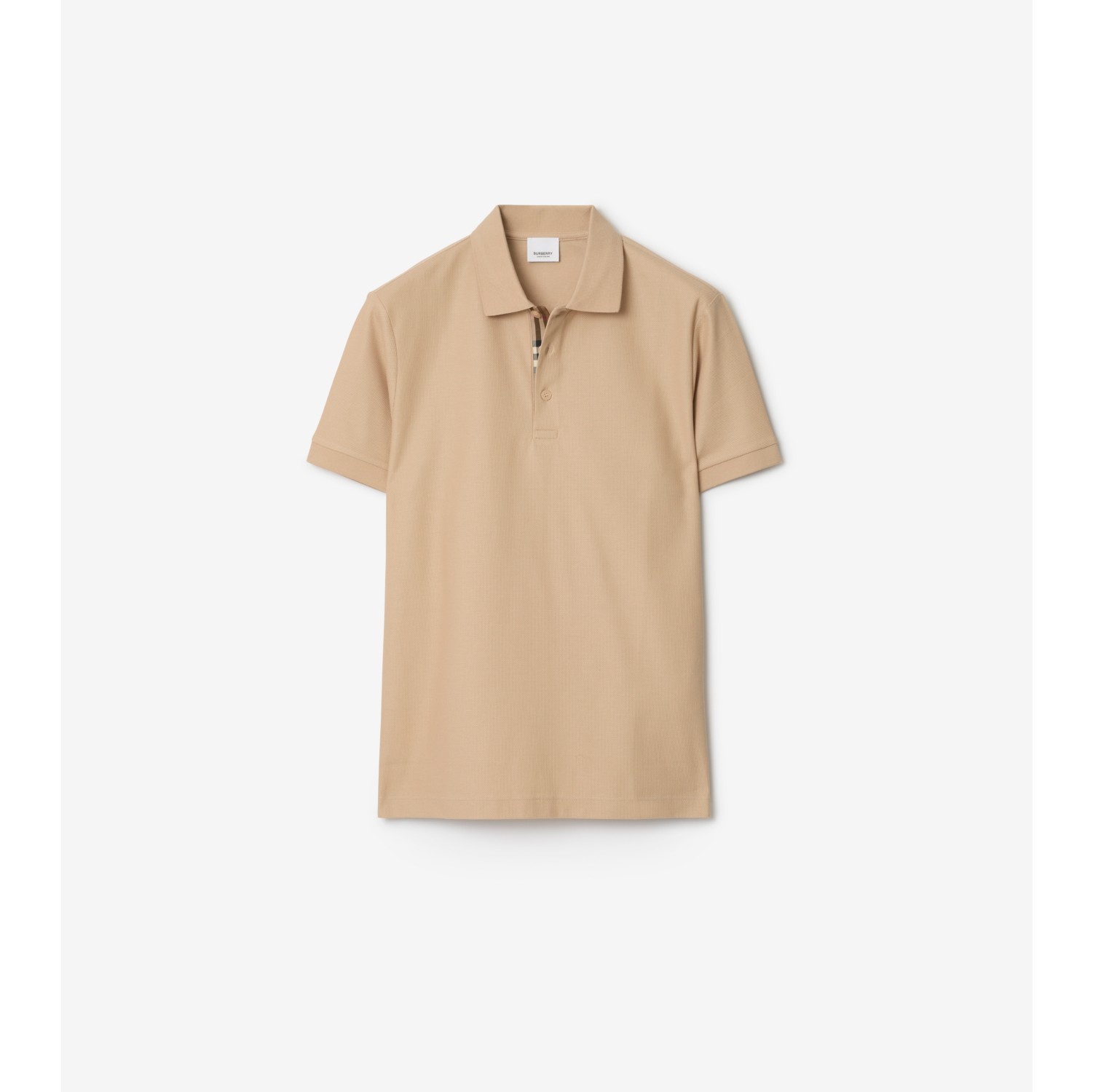 Cotton Polo Shirt in Soft fawn beige - Men | Burberry® Official