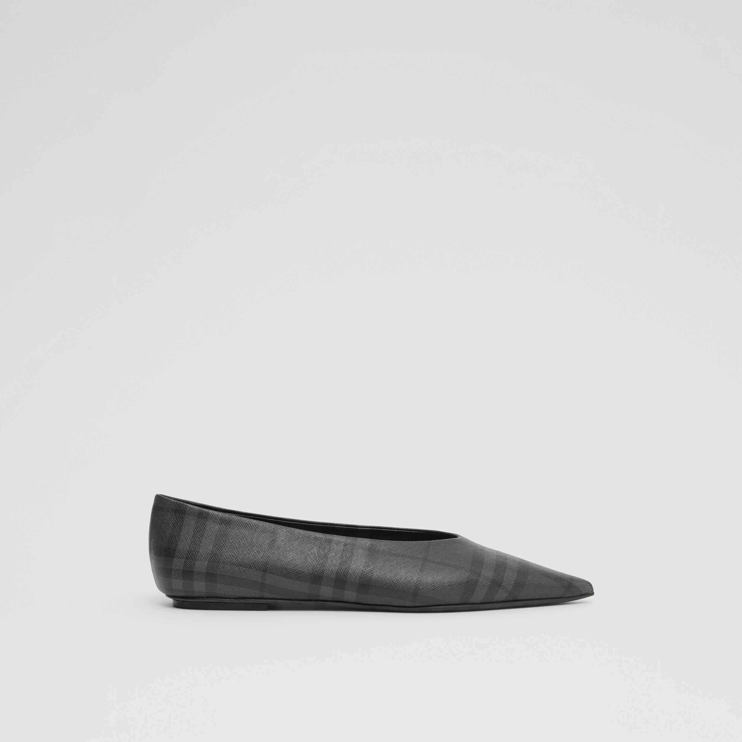 Vintage Check Point-toe Ballerinas in Charcoal - Women | Burberry® Official - 1