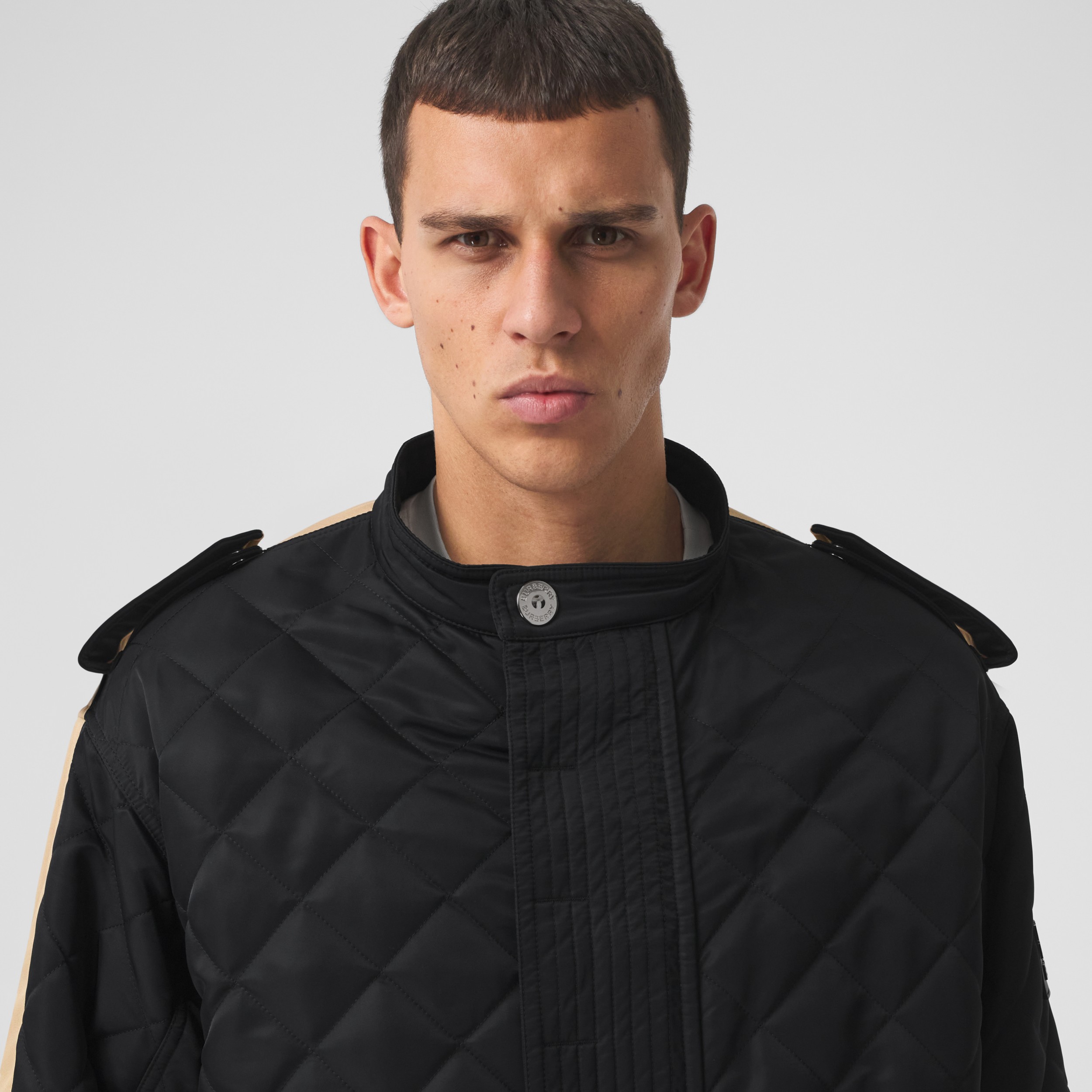 Detachable Hood Quilted Nylon and Cotton Coat in Black | Burberry ...