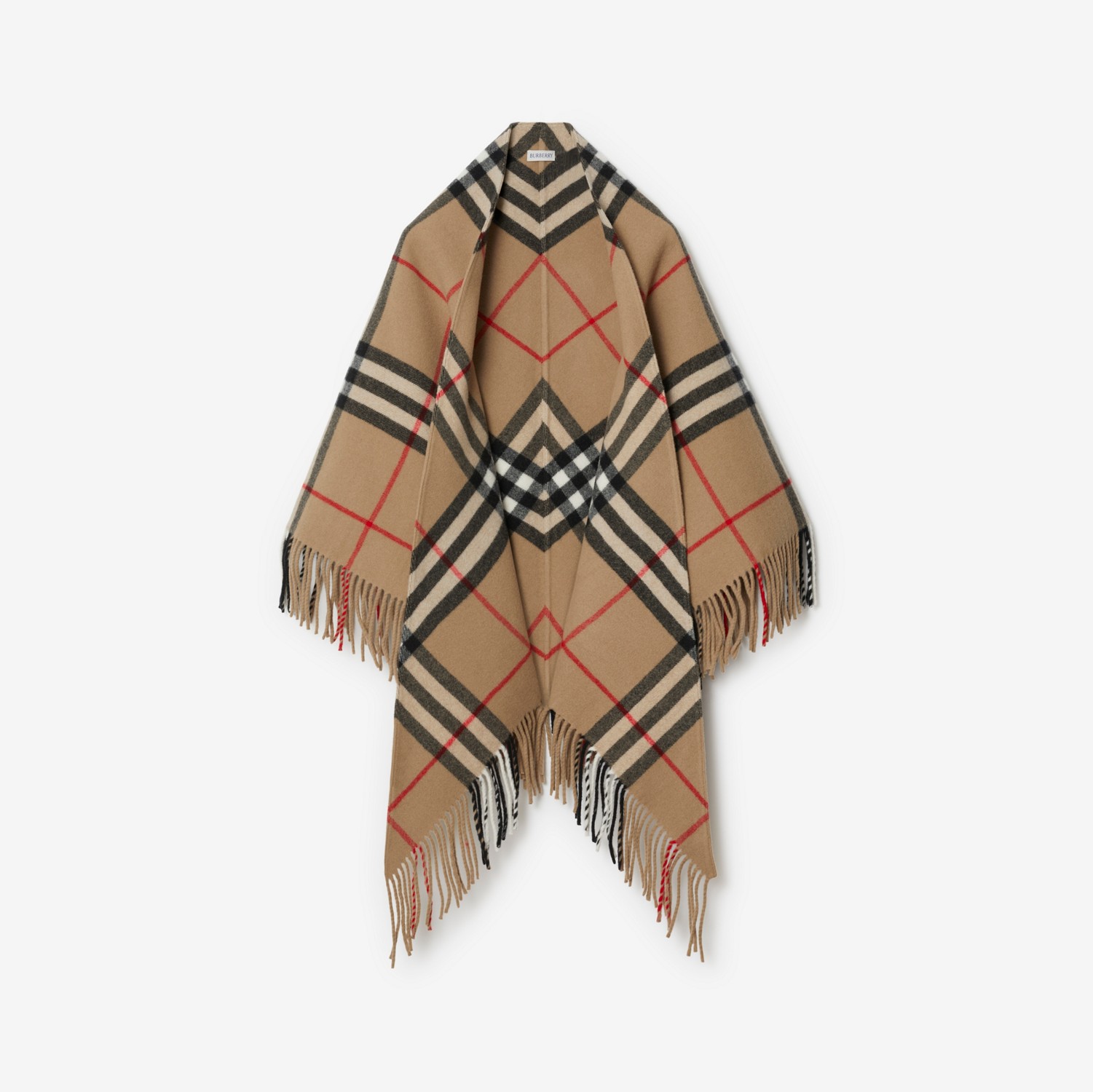 Cape aus Wolle in Check (Vintage-beige) | Burberry®