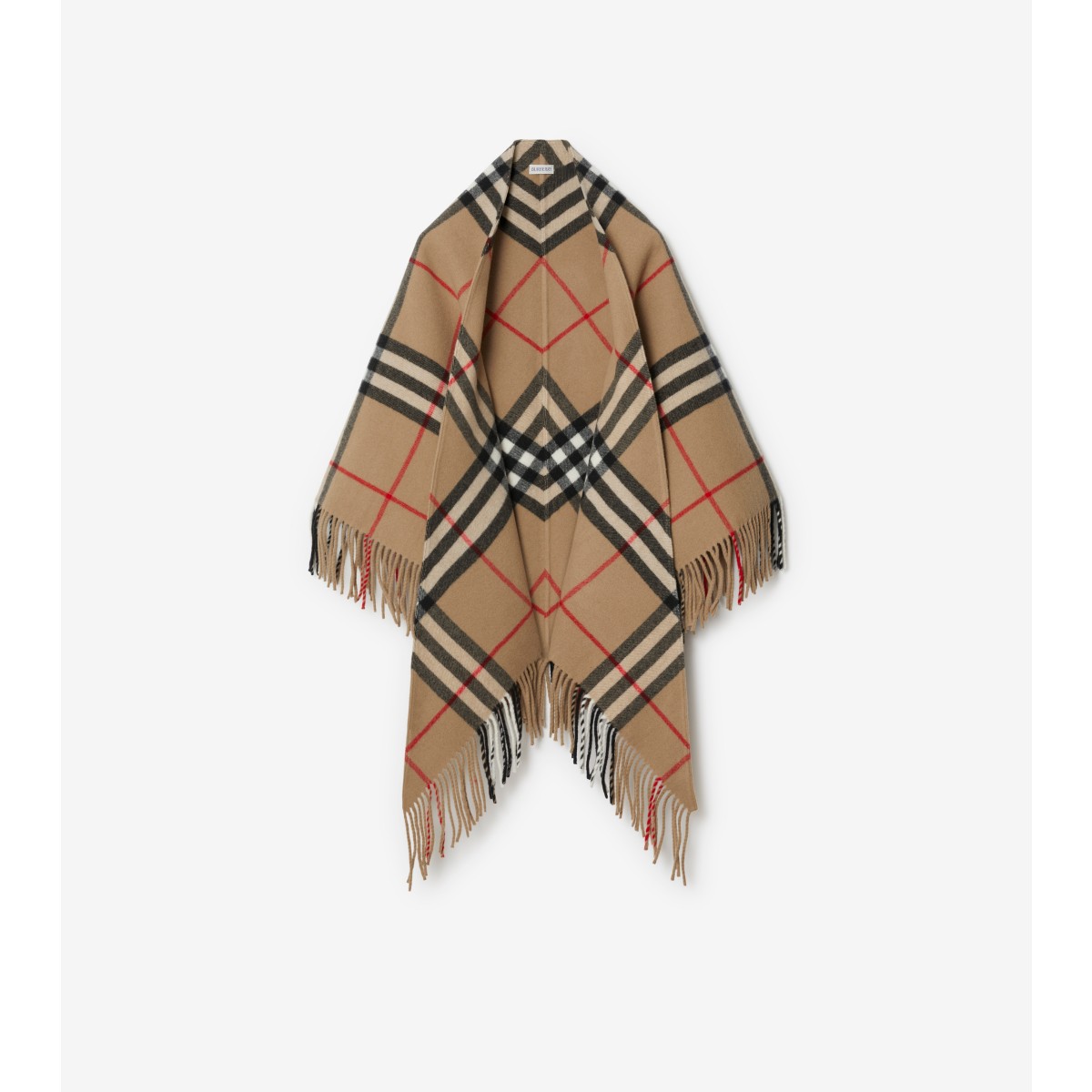 Shop Burberry Check Wool Cape In Archive Beige