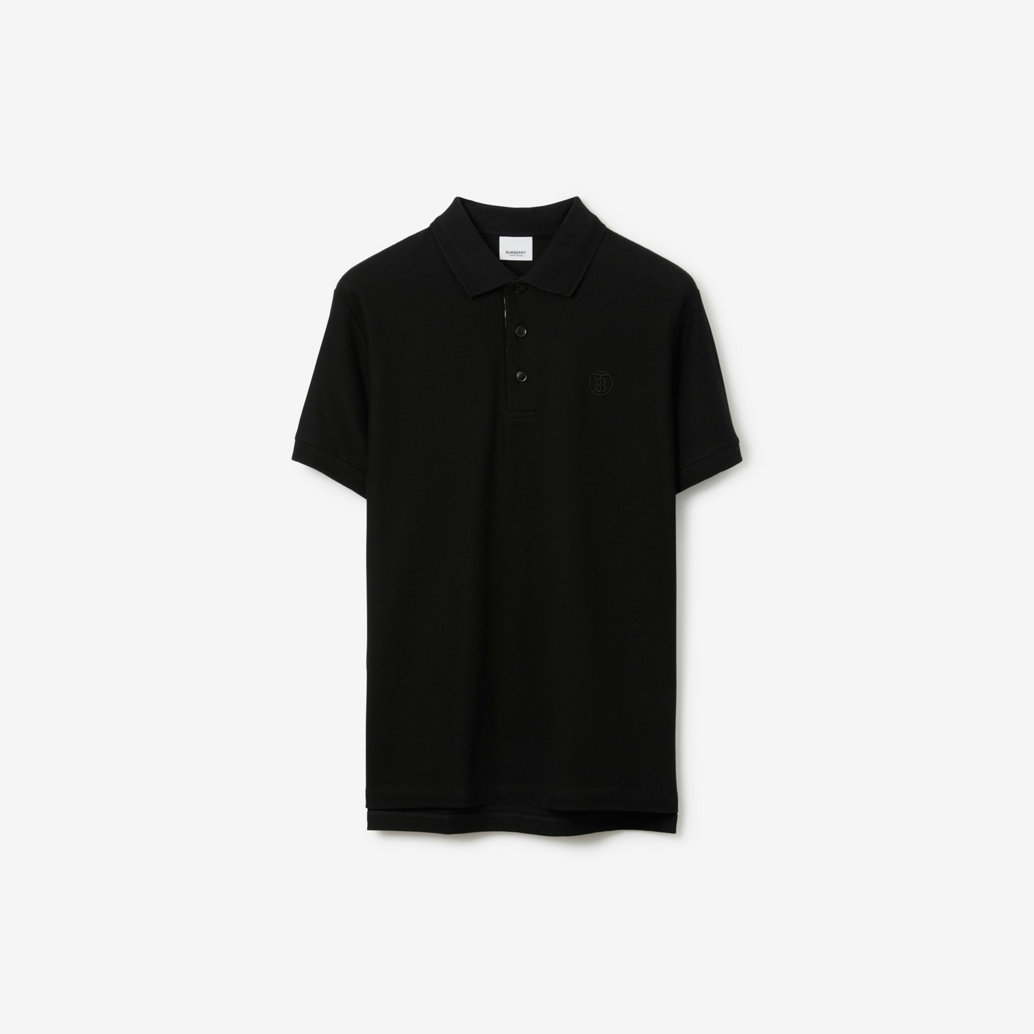 Camisa polo com monograma (Preto) - Homens | Burberry® oficial