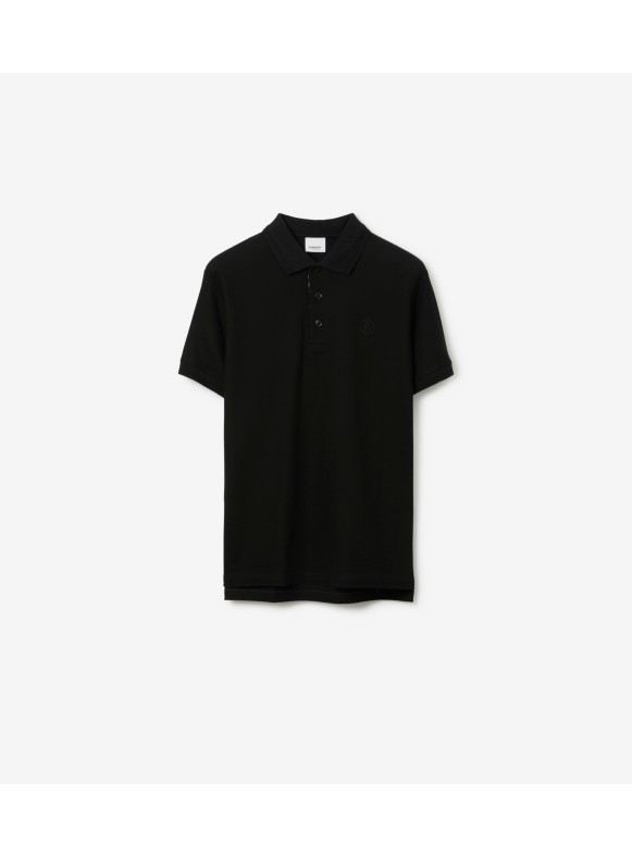 Burberry Cotton Monogram Polo Shirt - Neutrals - Xs