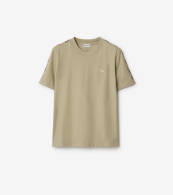 チェックトリム コットンTシャツ (スカイラーク) - ウィメンズ