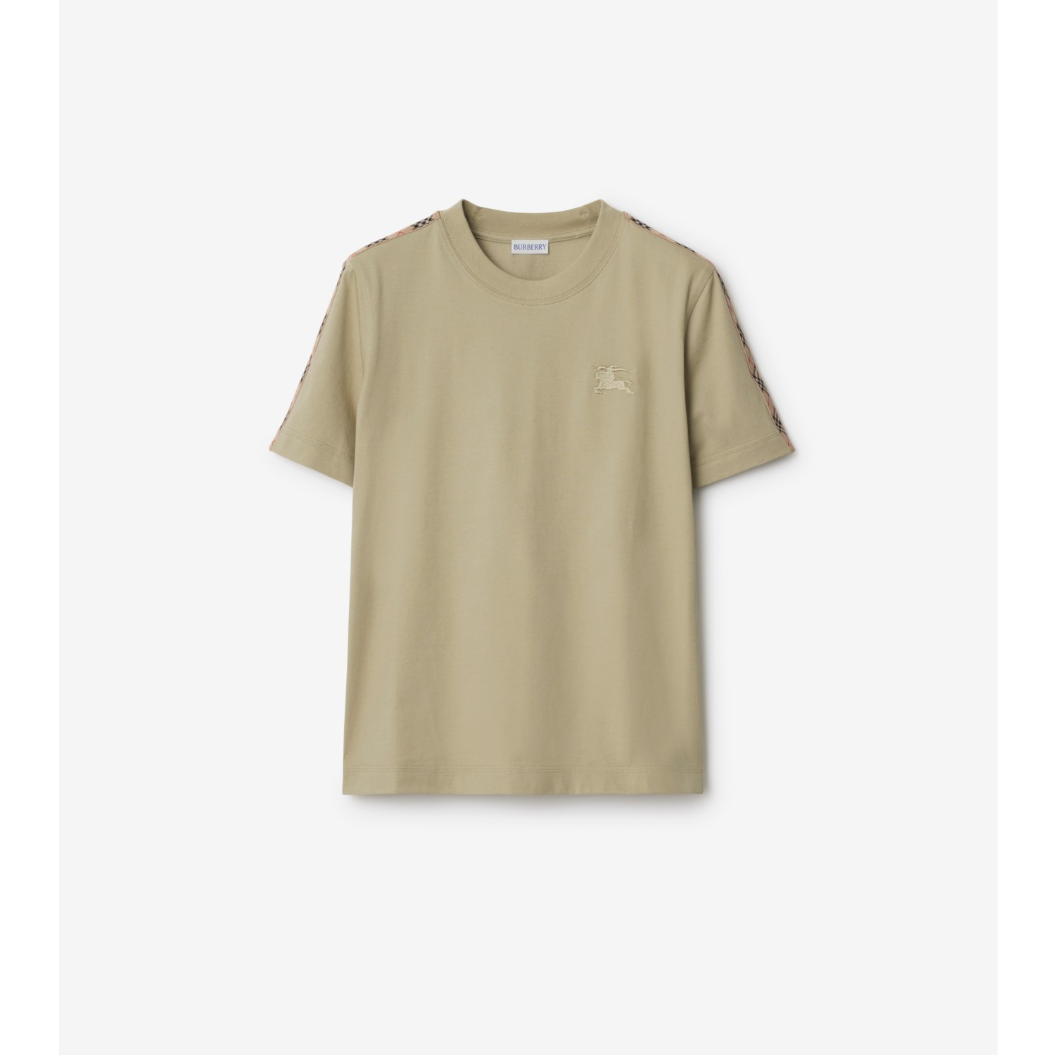 Check Trim Cotton T-shirt