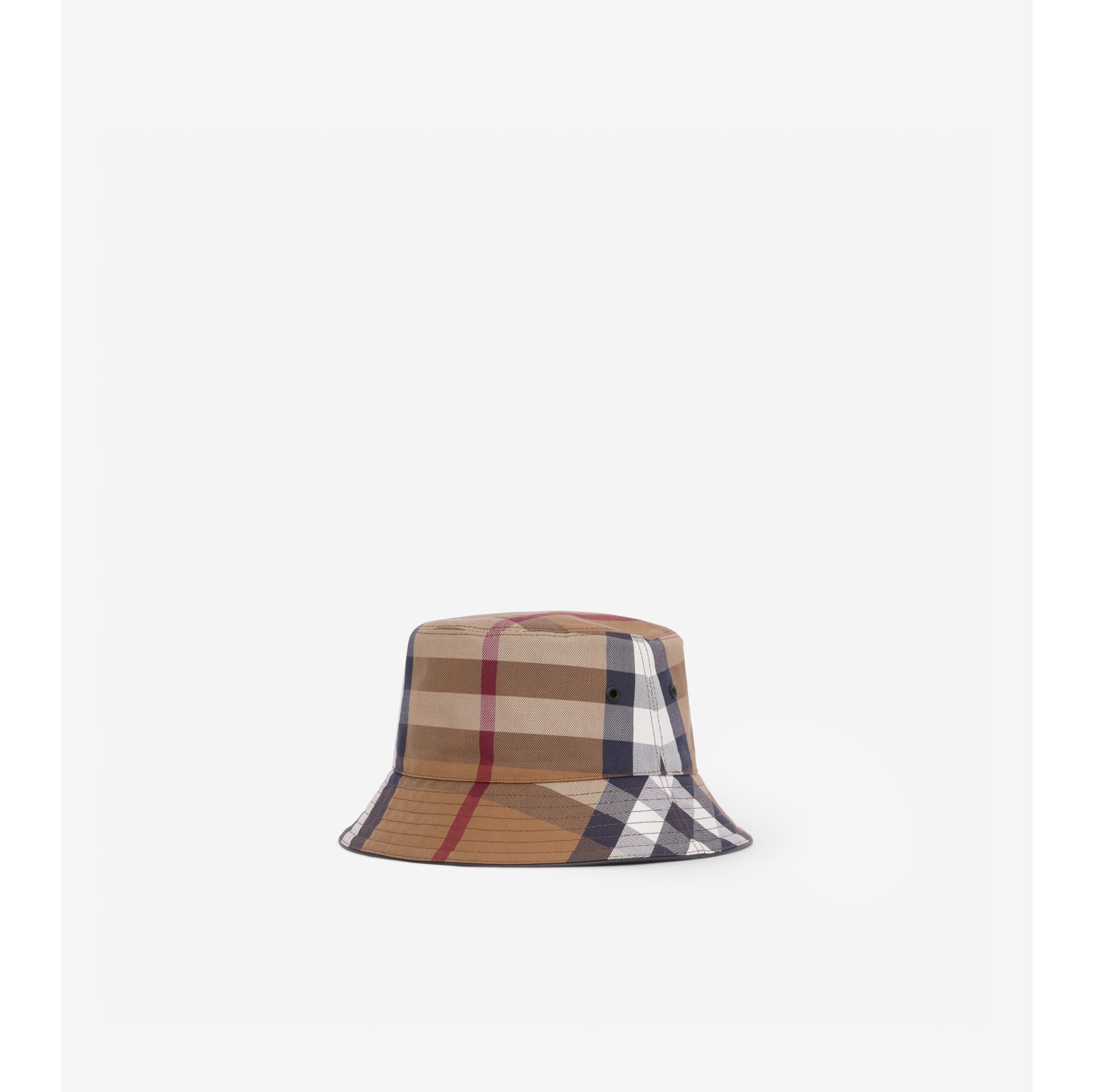 Exaggerated Check Cotton Canvas Bucket Hat in Birch Brown | Burberry®  Official