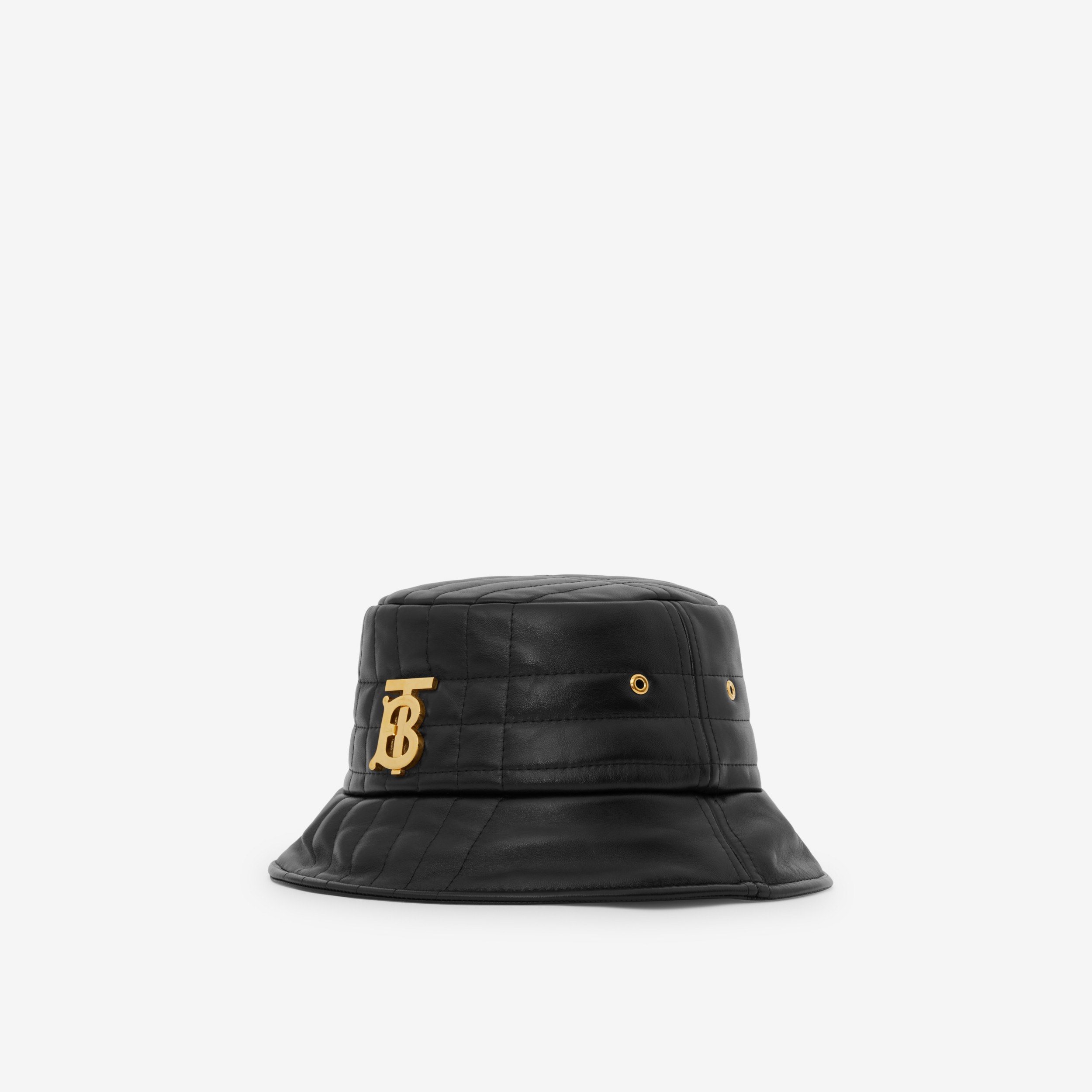 Monogram Motif Quilted Leather Bucket Hat in Black | Burberry® Official - 2