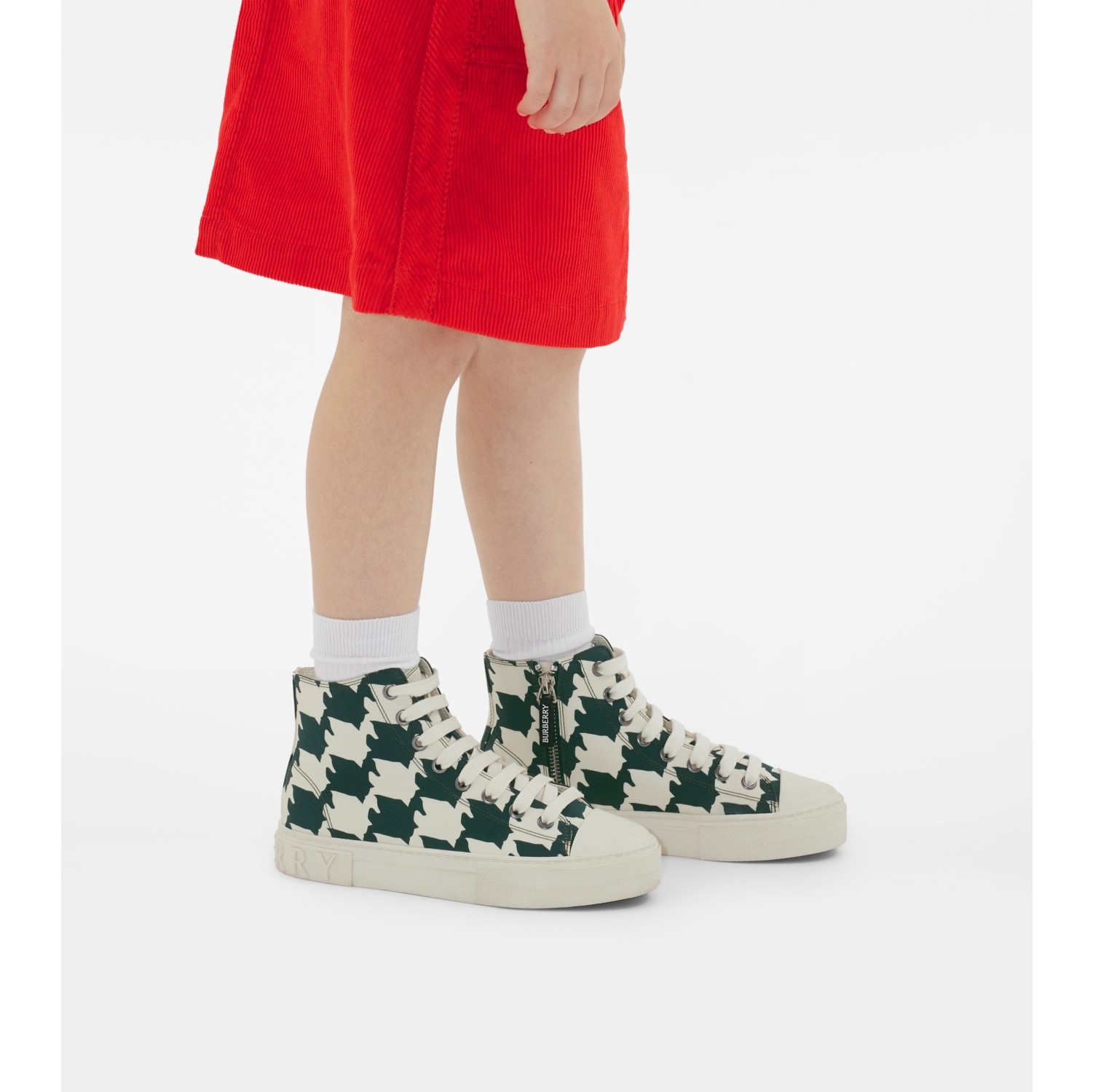 Sneakers montantes en gabardine pied-de-canard