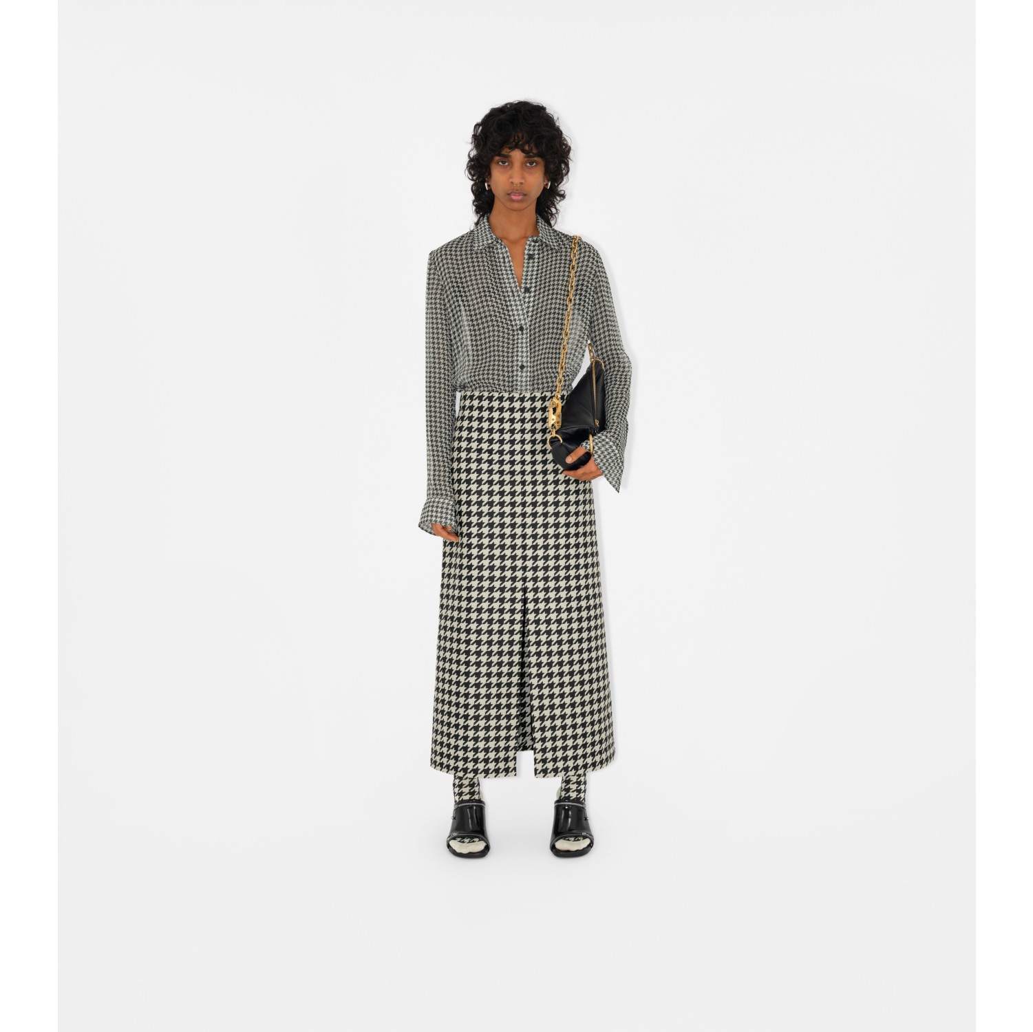 Houndstooth shirt dress sale