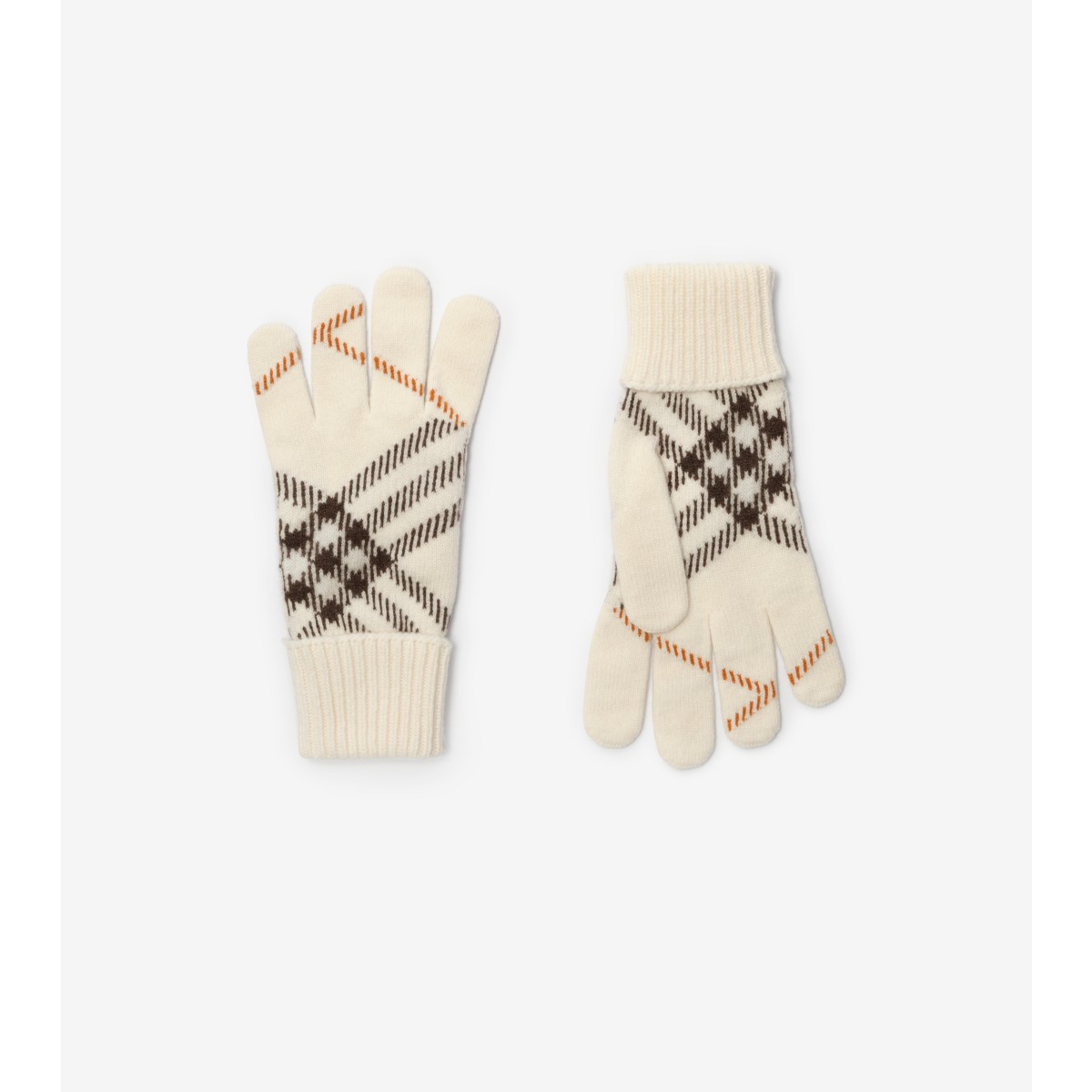  Check Cashmere Blend Gloves