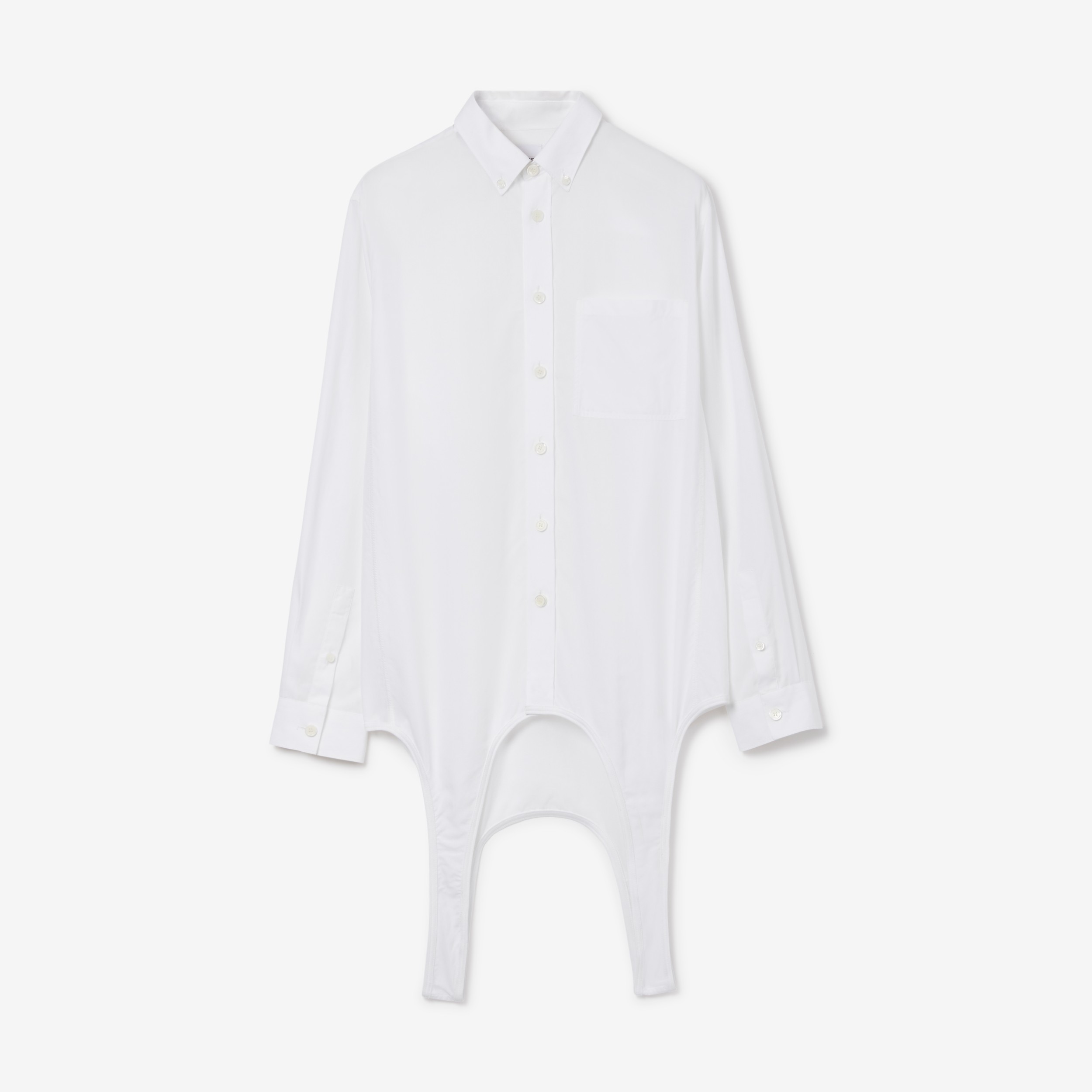 Button-down Collar Reconstructed Shirt in White - Men | Burberry® Official