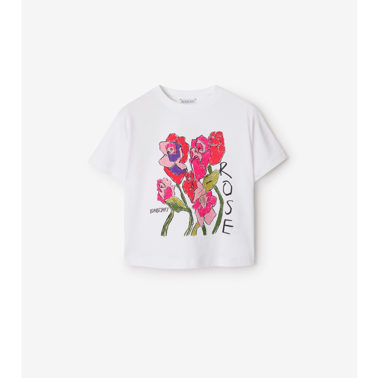 T-shirt in cotone con rose