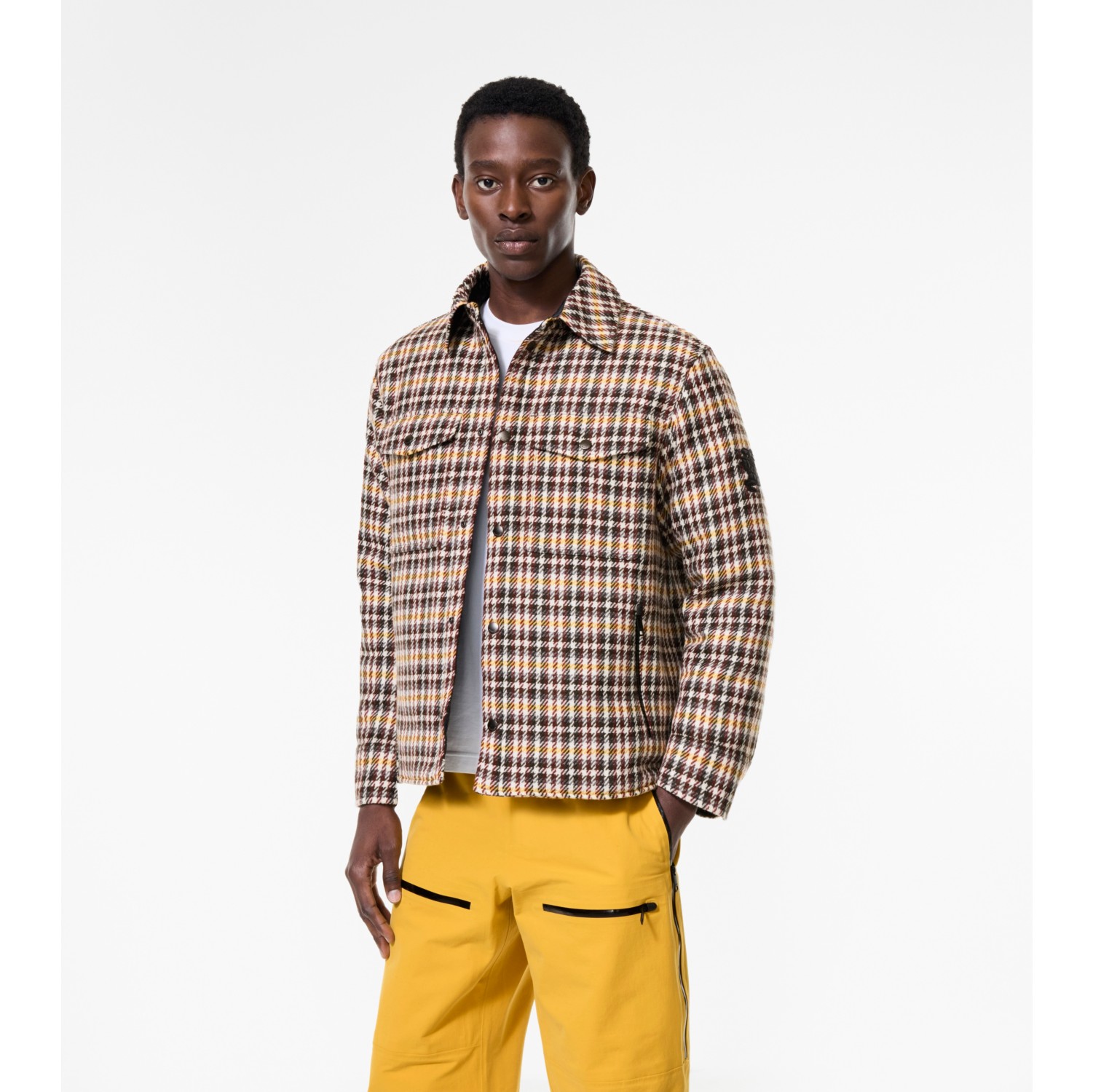 Check Wool Padded Overshirt