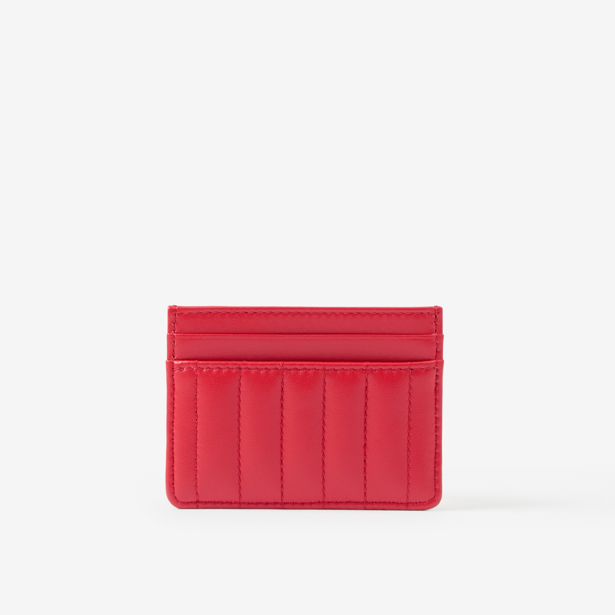 Quilted Leather Lola Card Case in Bright Red - Women | Burberry® Official - 3