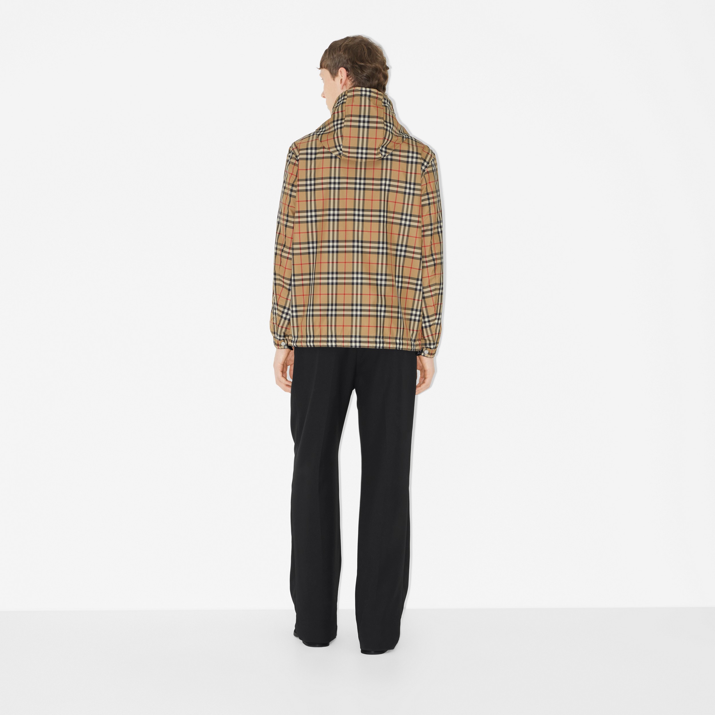 Check Reversible Hooded Jacket in Archive Beige | Burberry® Official Check Reversible Hooded Jacket in Archive Beige | Burberry® Official
