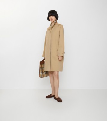 Mid-length Camden Heritage Car Coat in Honey beige - Women, Cotton